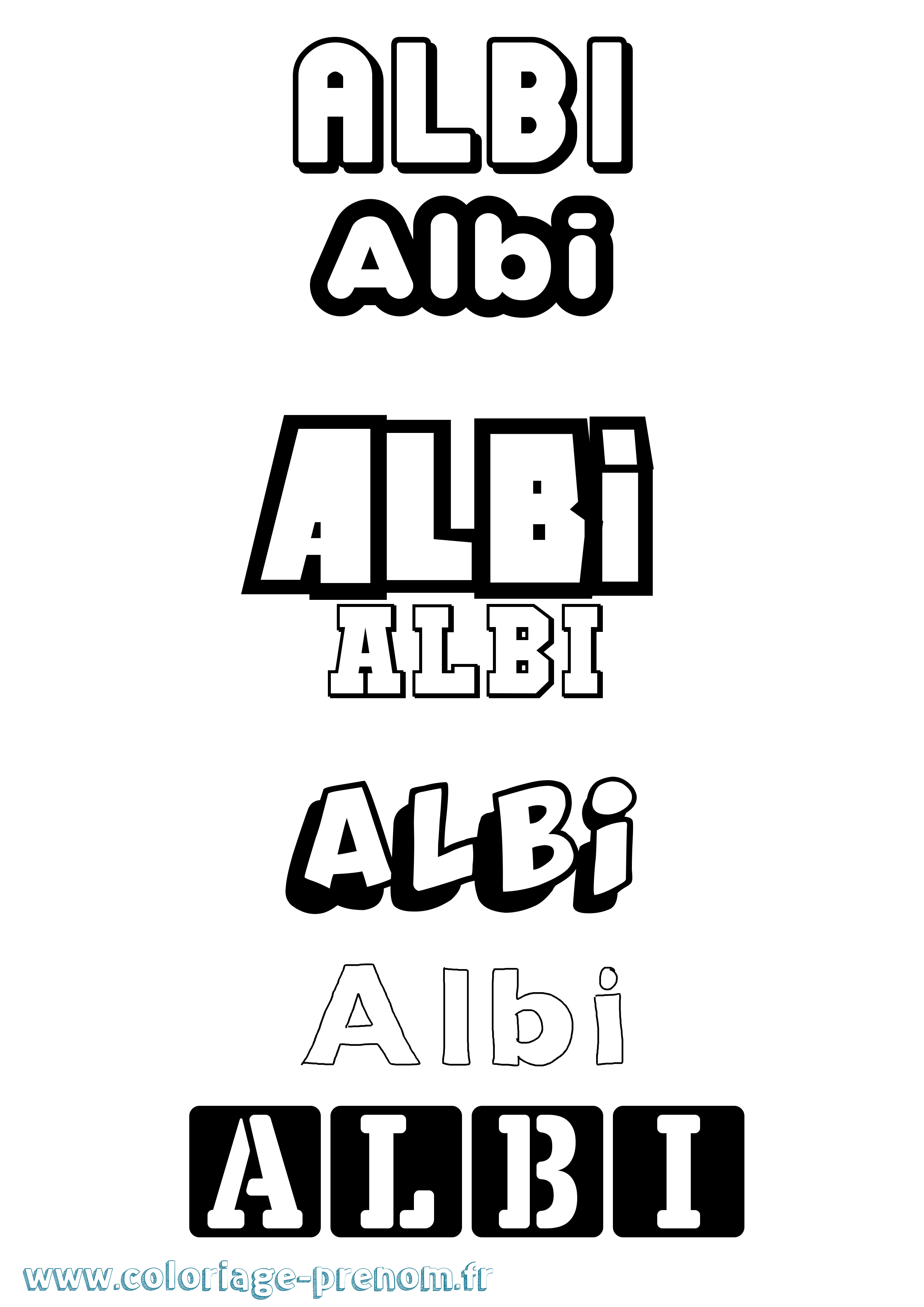 Coloriage prénom Albi Simple