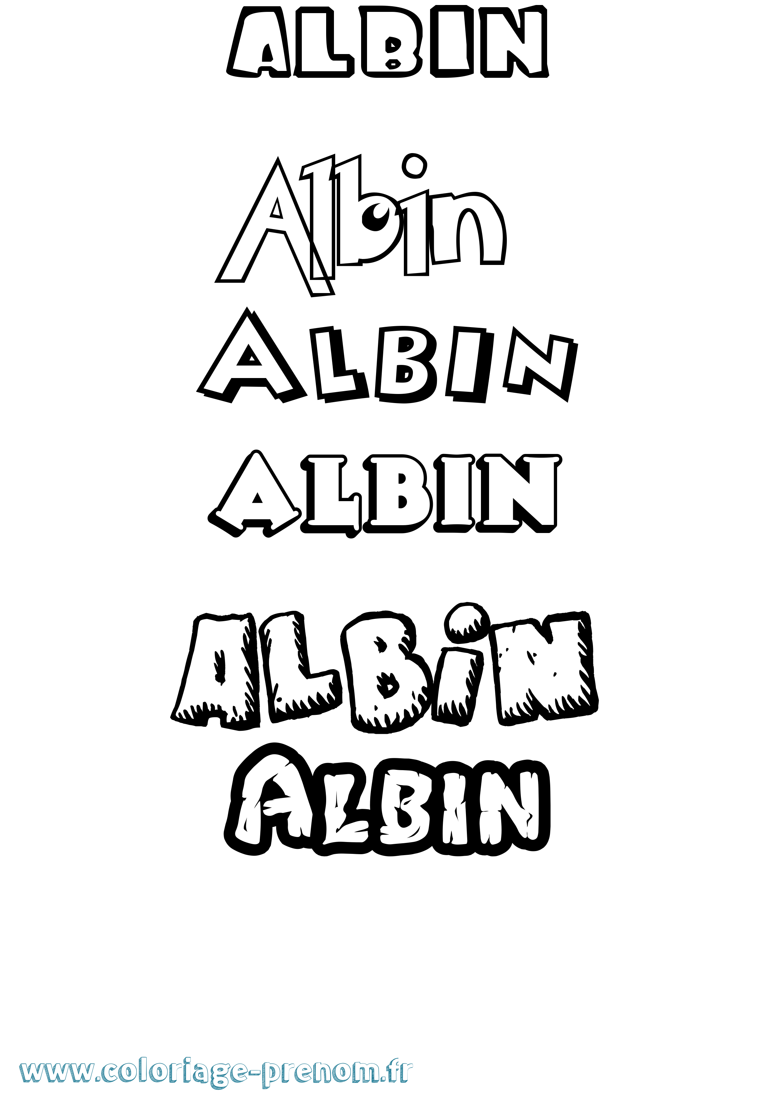 Coloriage prénom Albin Dessin Animé