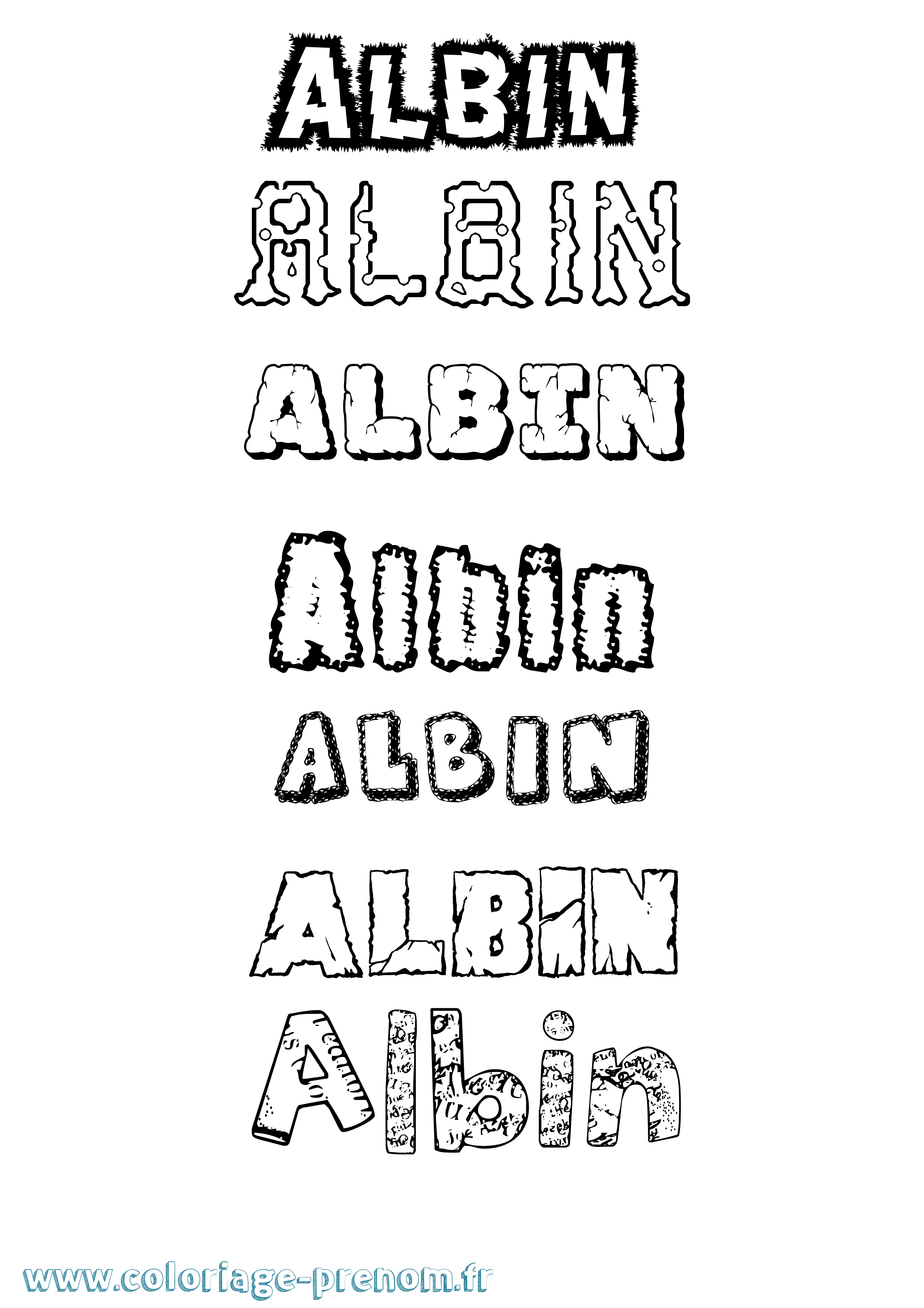 Coloriage prénom Albin Destructuré