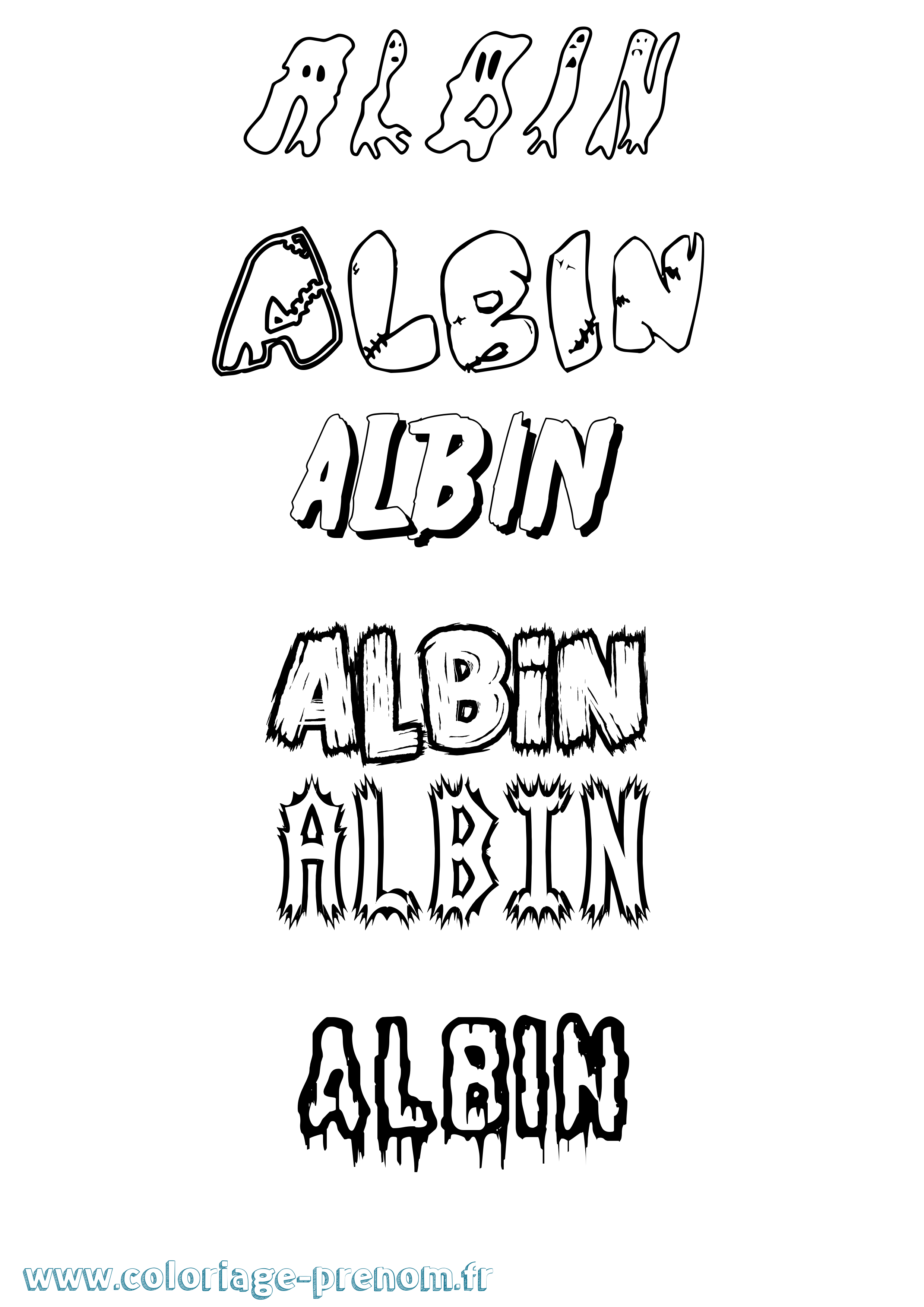 Coloriage prénom Albin Frisson