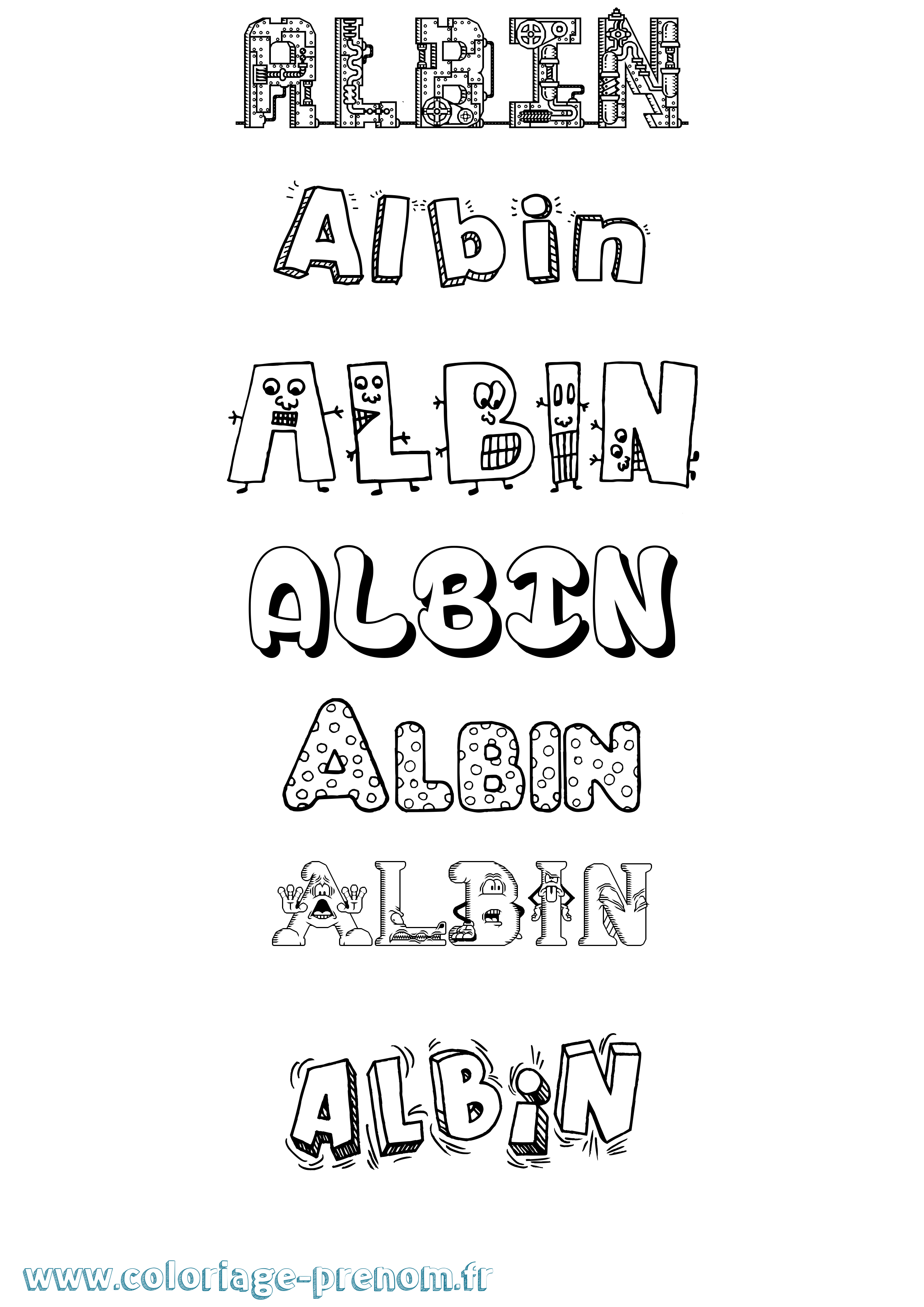 Coloriage prénom Albin Fun