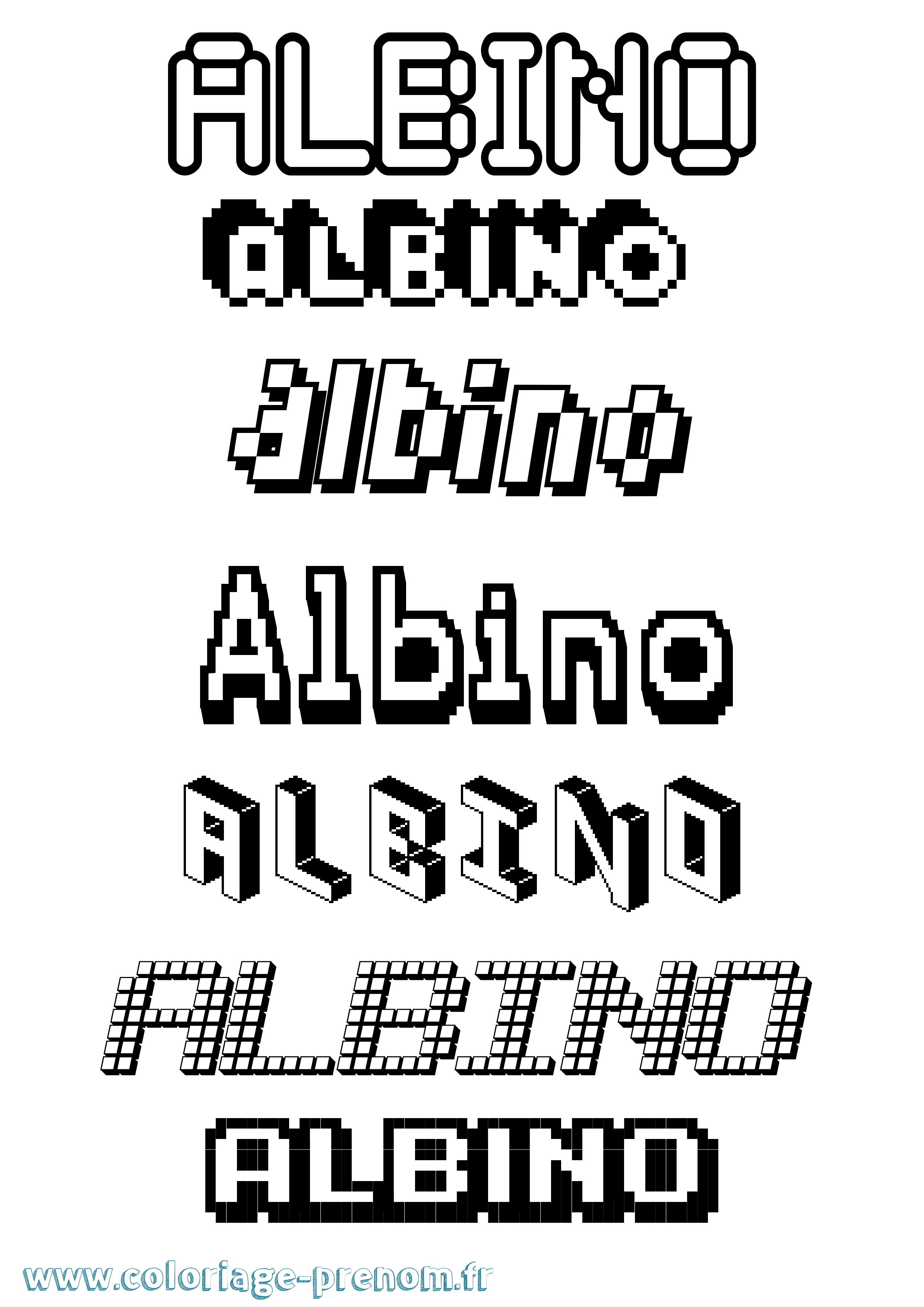 Coloriage prénom Albino Pixel