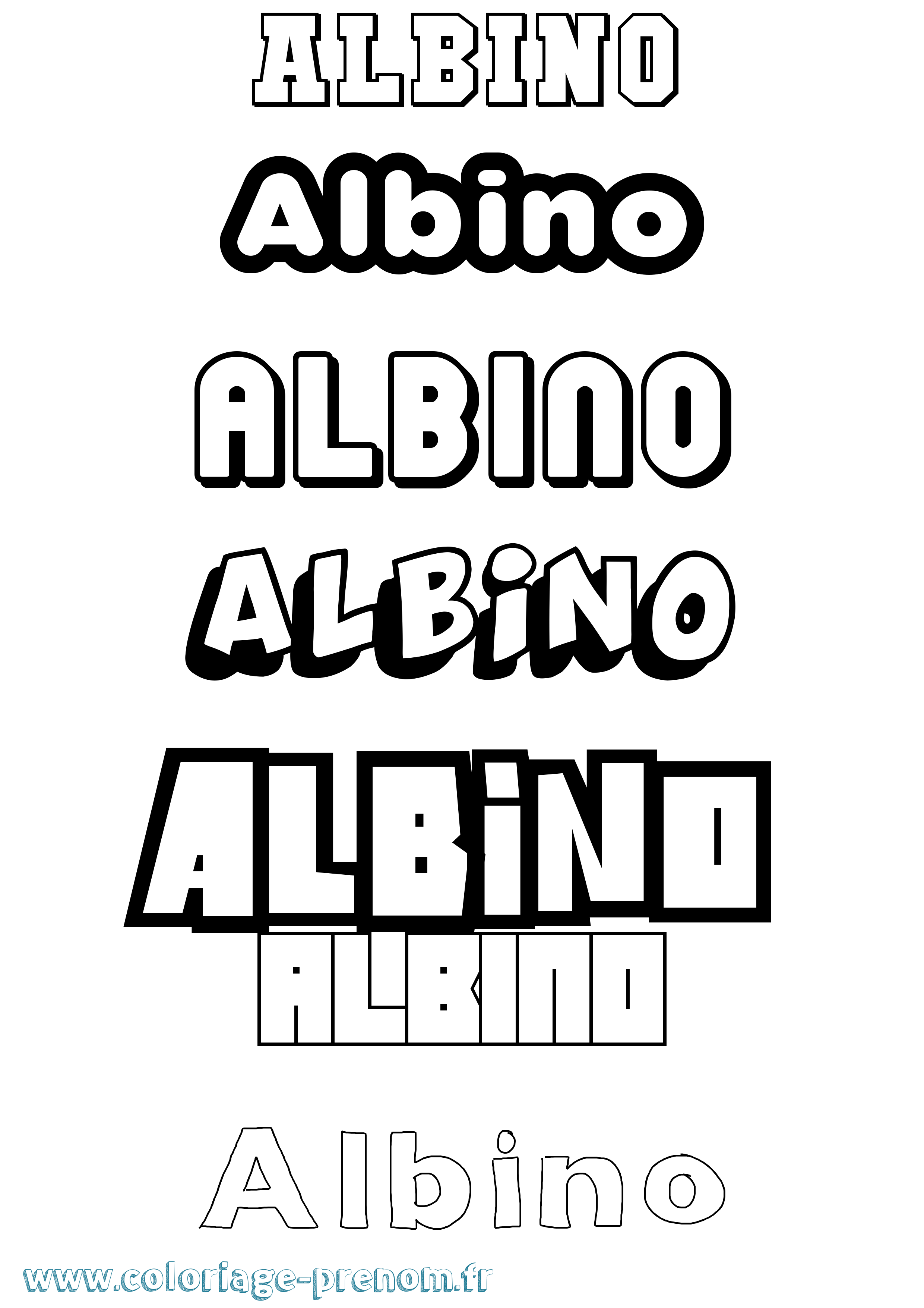 Coloriage prénom Albino Simple