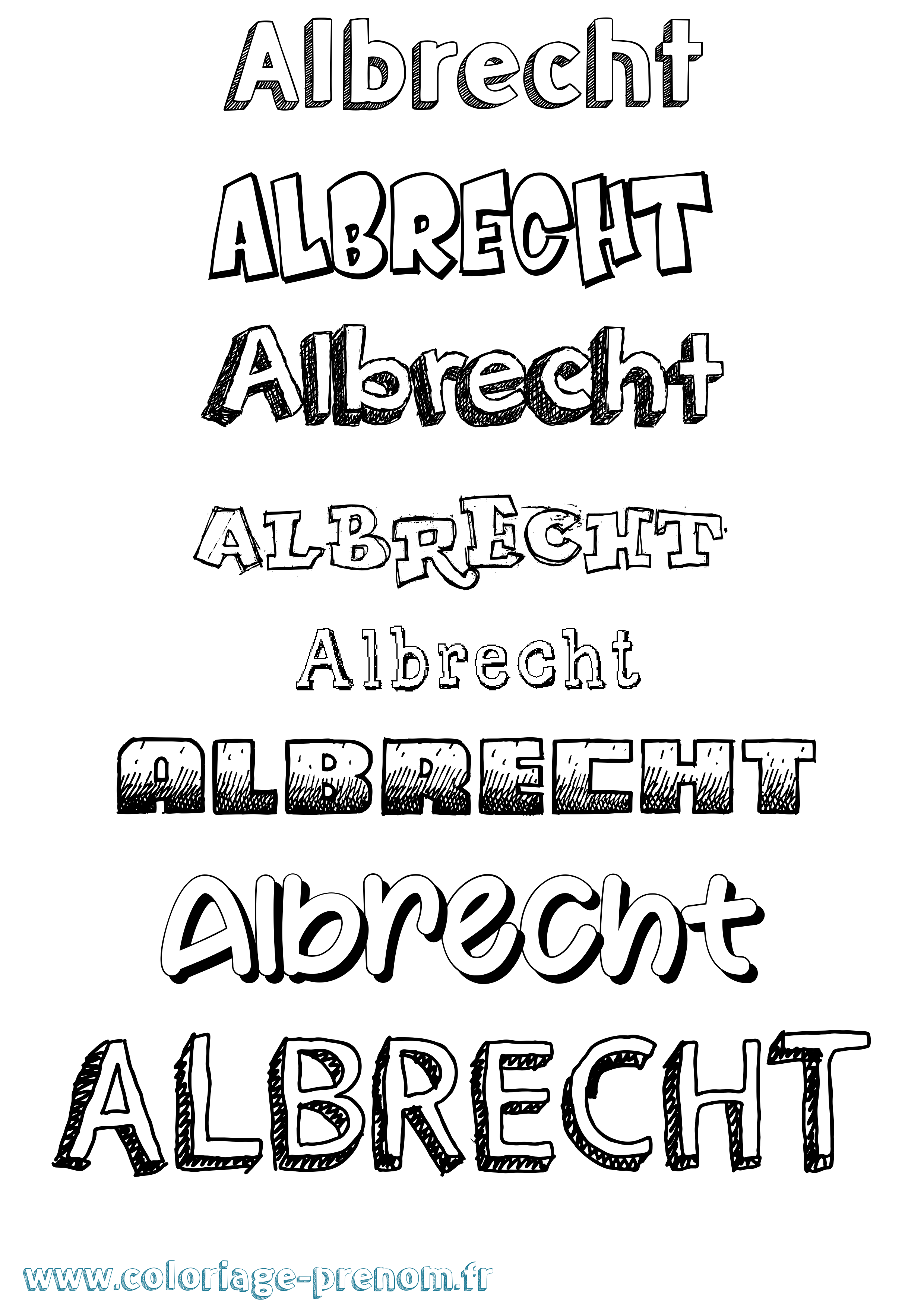 Coloriage prénom Albrecht Dessiné
