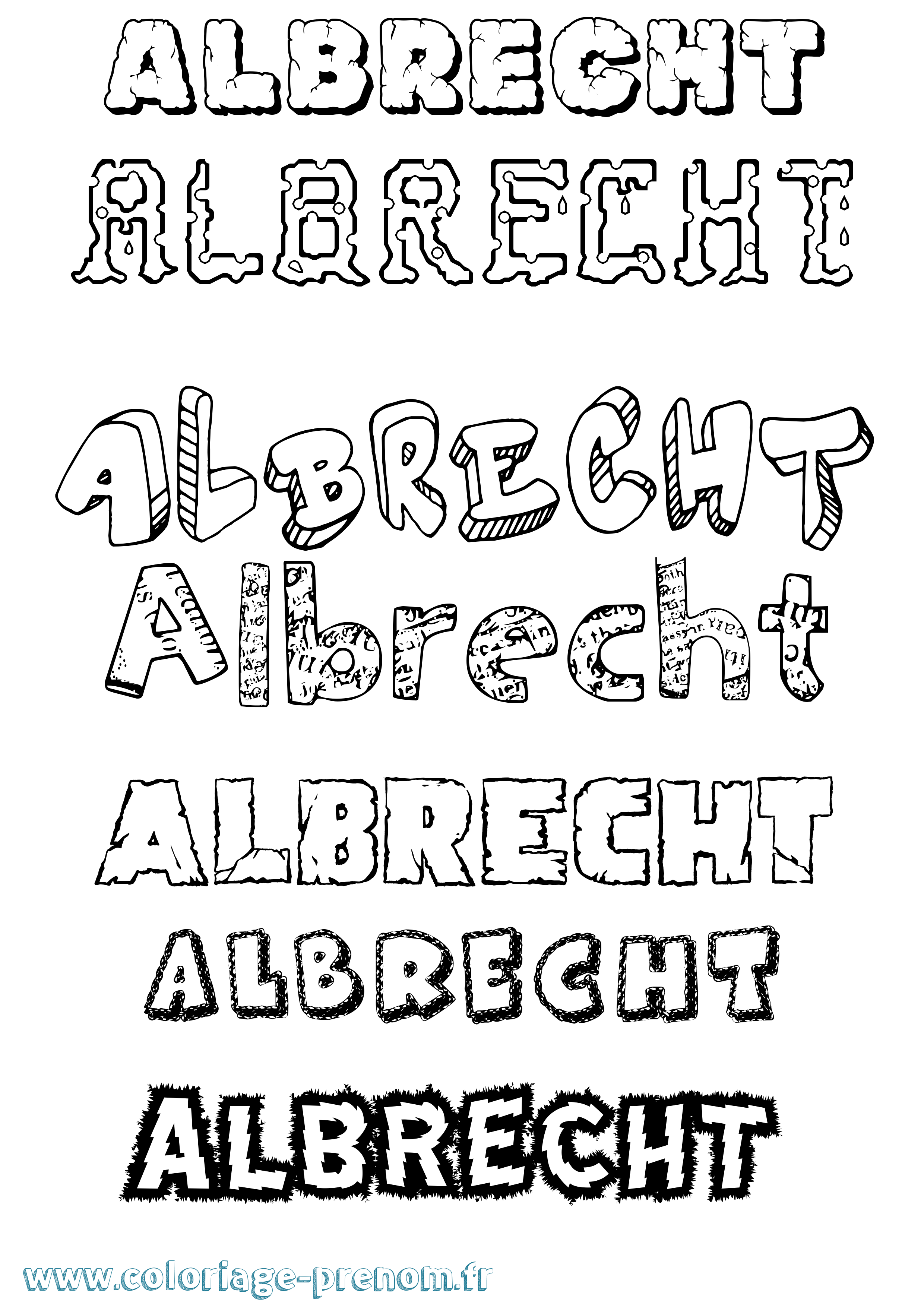Coloriage prénom Albrecht Destructuré