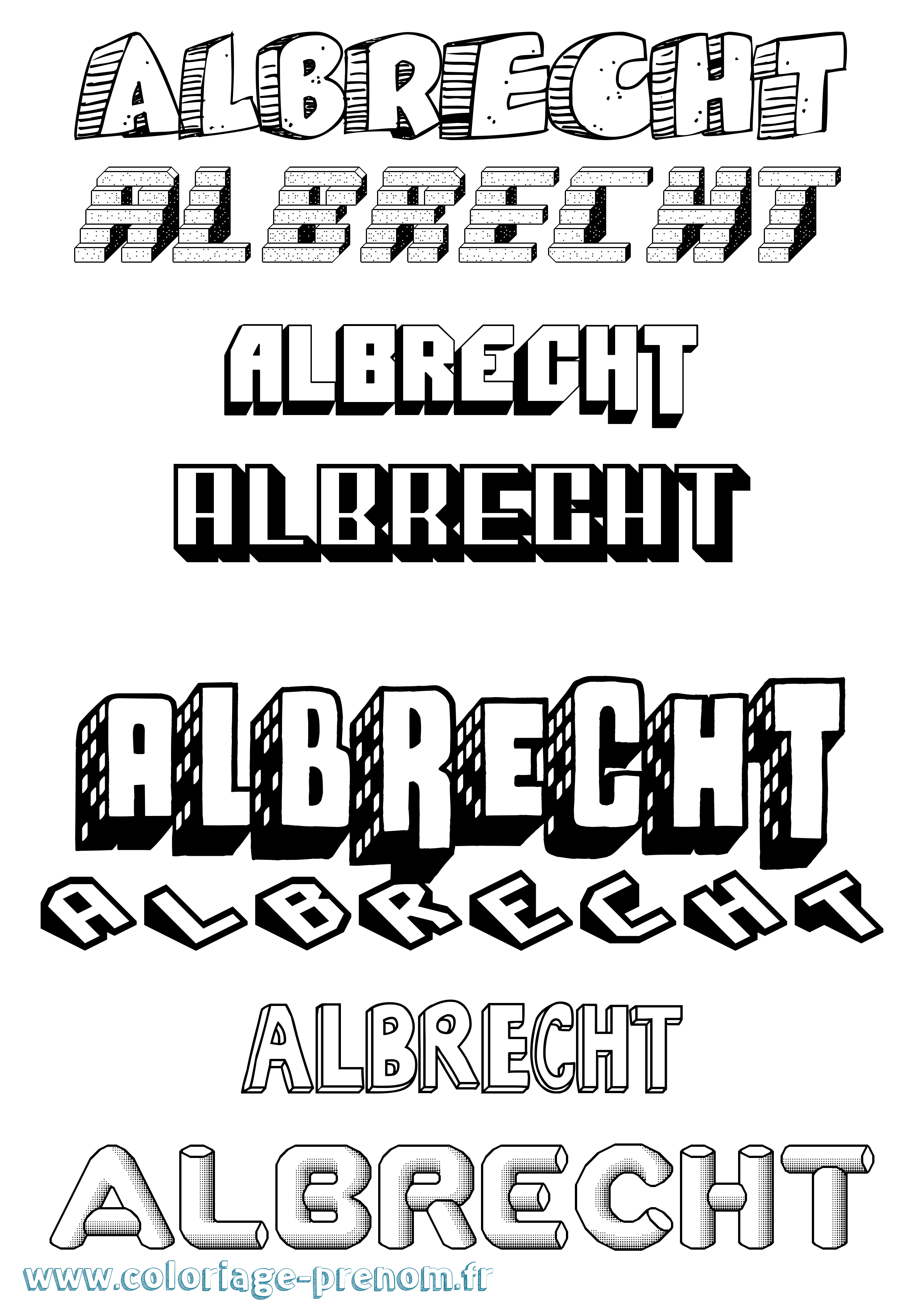 Coloriage prénom Albrecht Effet 3D