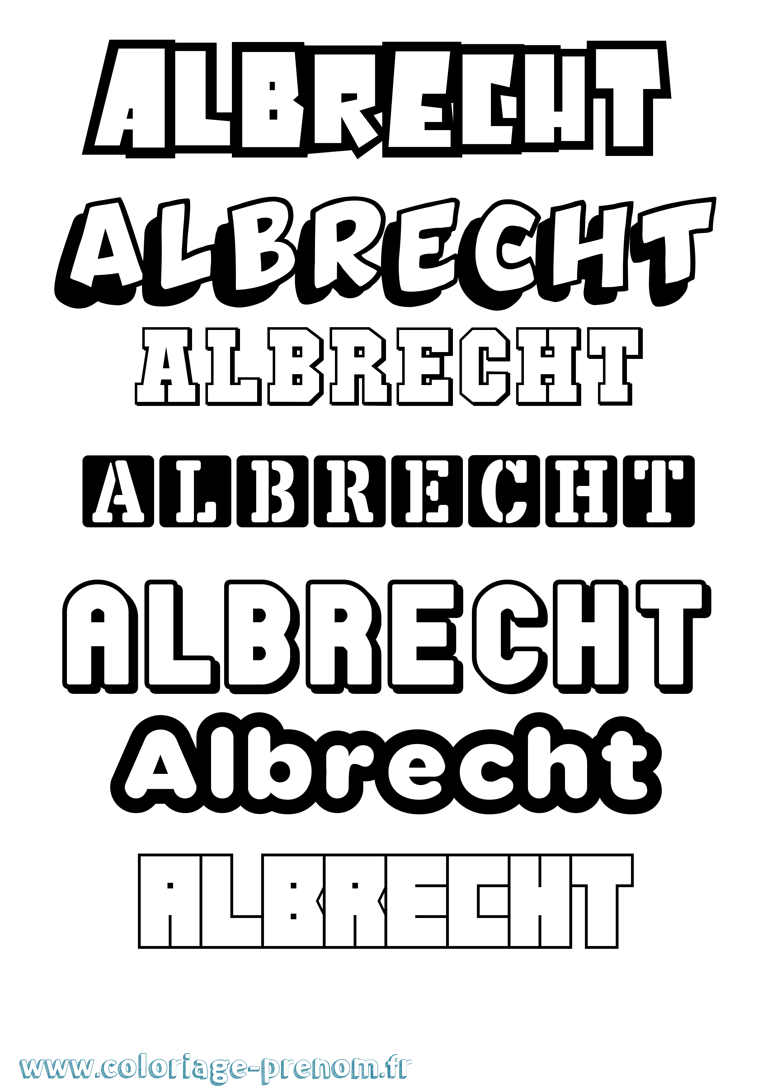 Coloriage prénom Albrecht Simple