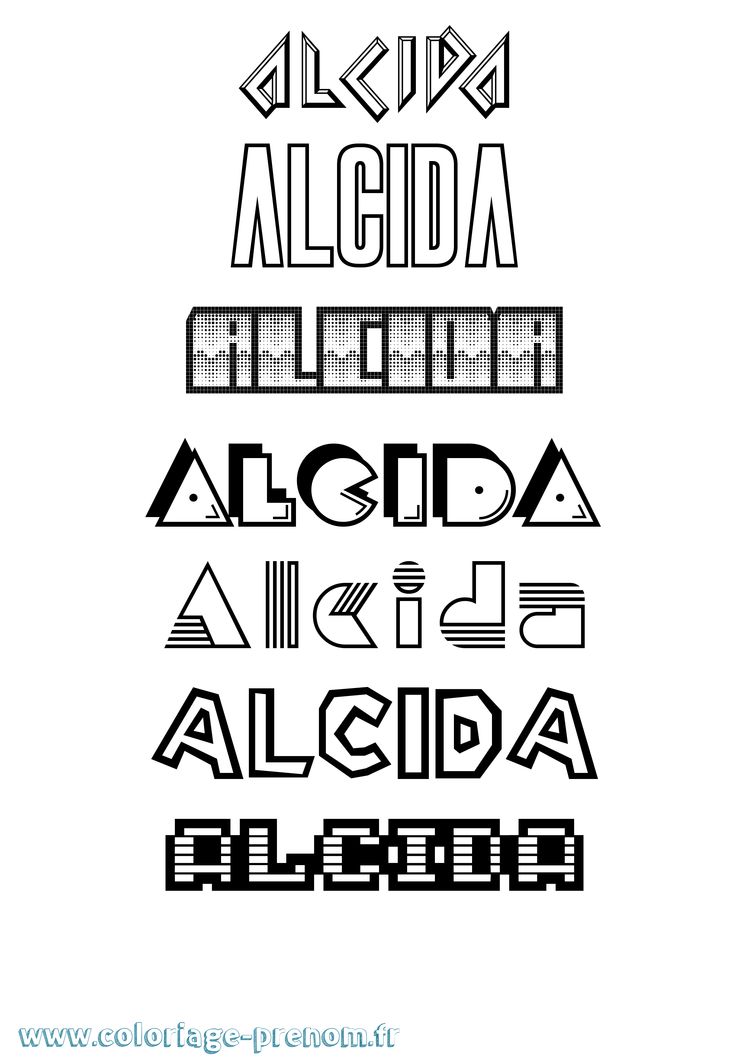 Coloriage Alcida Jeux Vidéos Coloriage prénom Alcida Jeux Vidéos