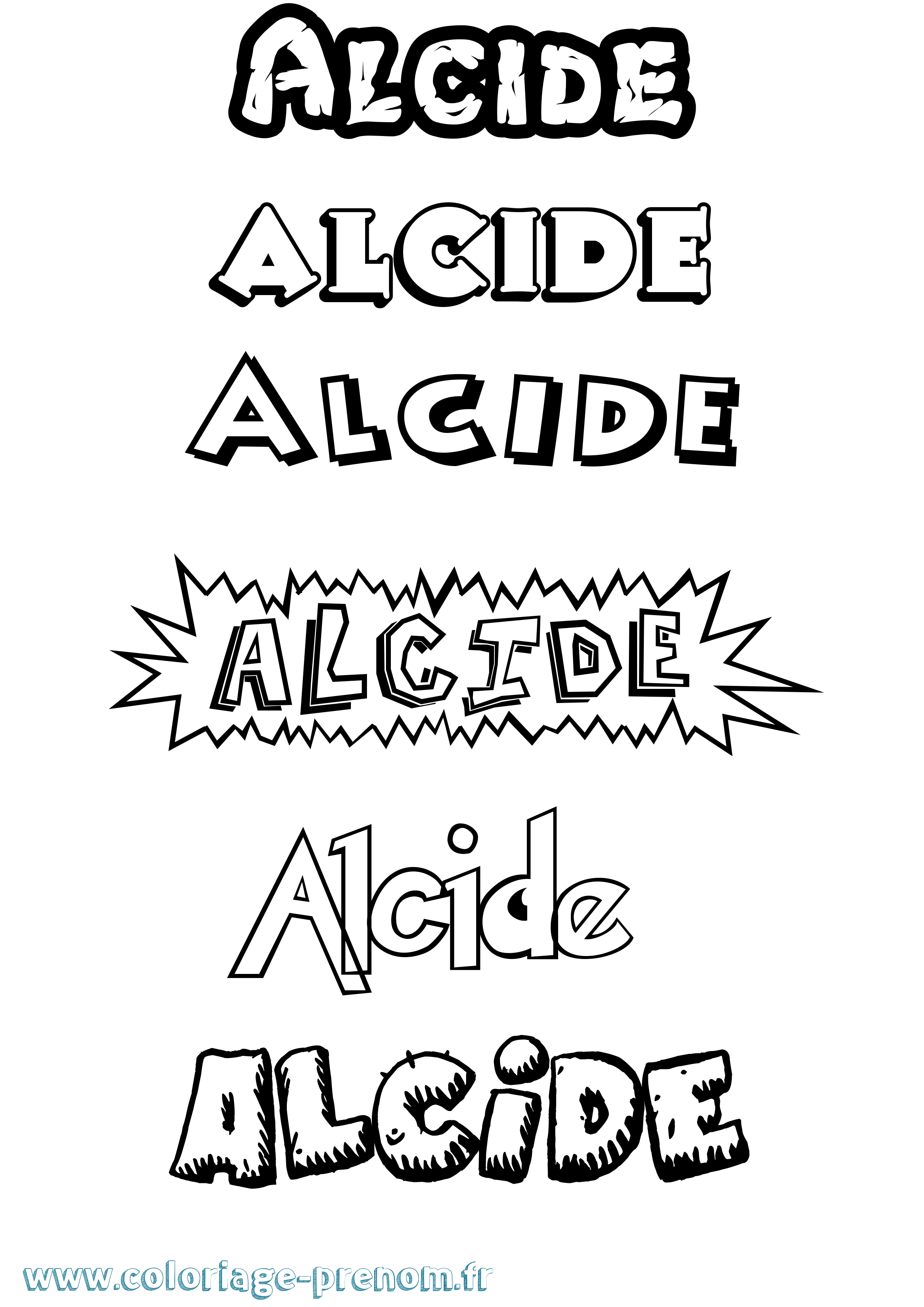 Coloriage Alcide Dessin Animé Coloriage prénom Alcide Dessin Animé
