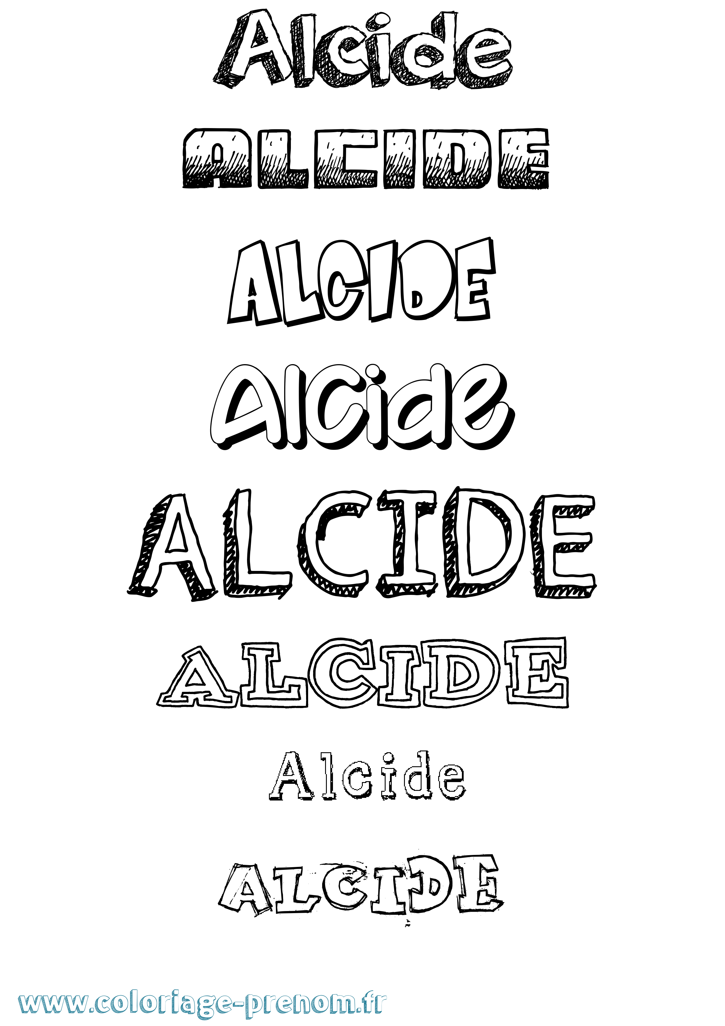 Coloriage prénom Alcide Dessiné