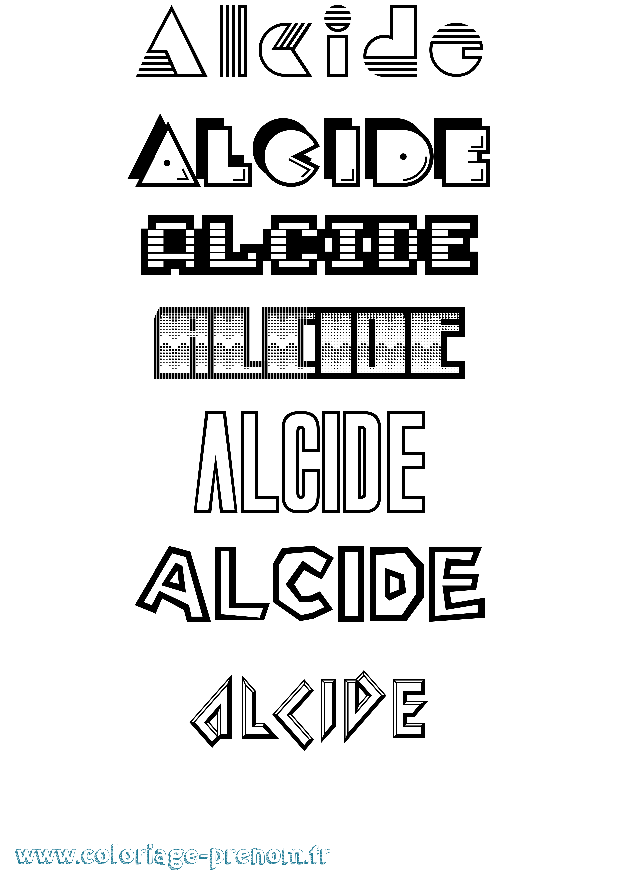Coloriage Alcide Jeux Vidéos Coloriage prénom Alcide Jeux Vidéos