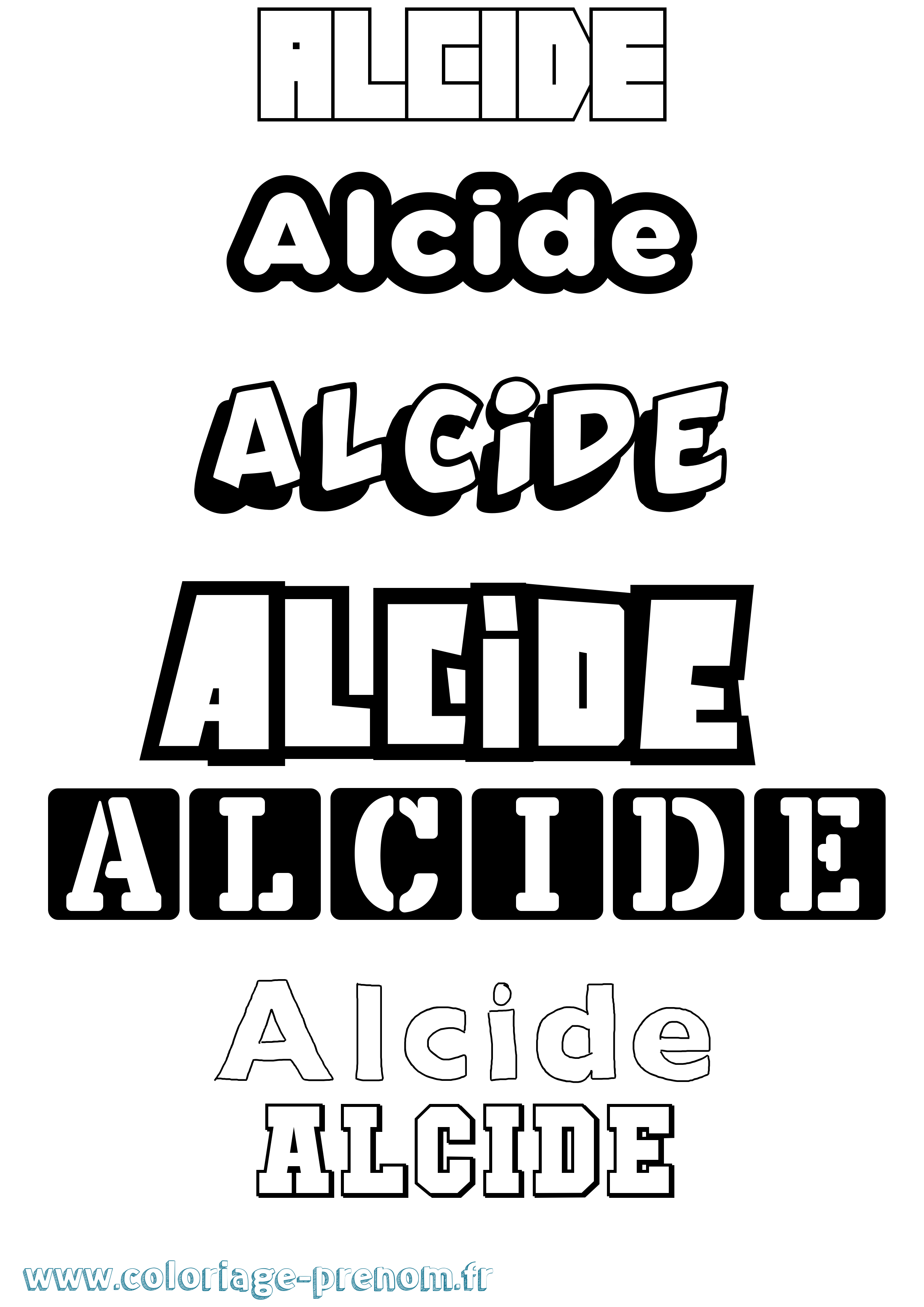 Coloriage Alcide Simple Coloriage prénom Alcide Simple