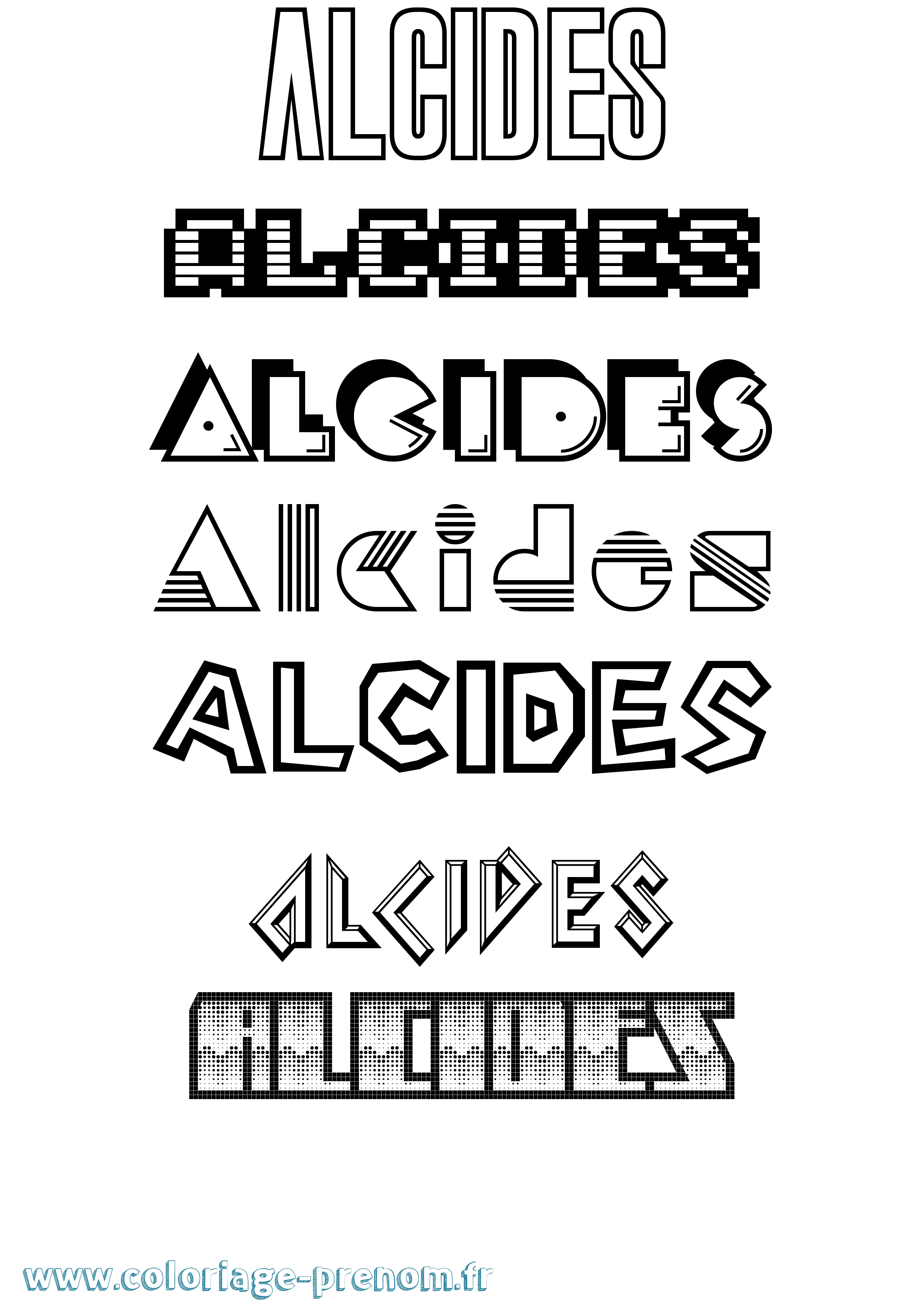 Coloriage Alcides Jeux Vidéos Coloriage prénom Alcides Jeux Vidéos