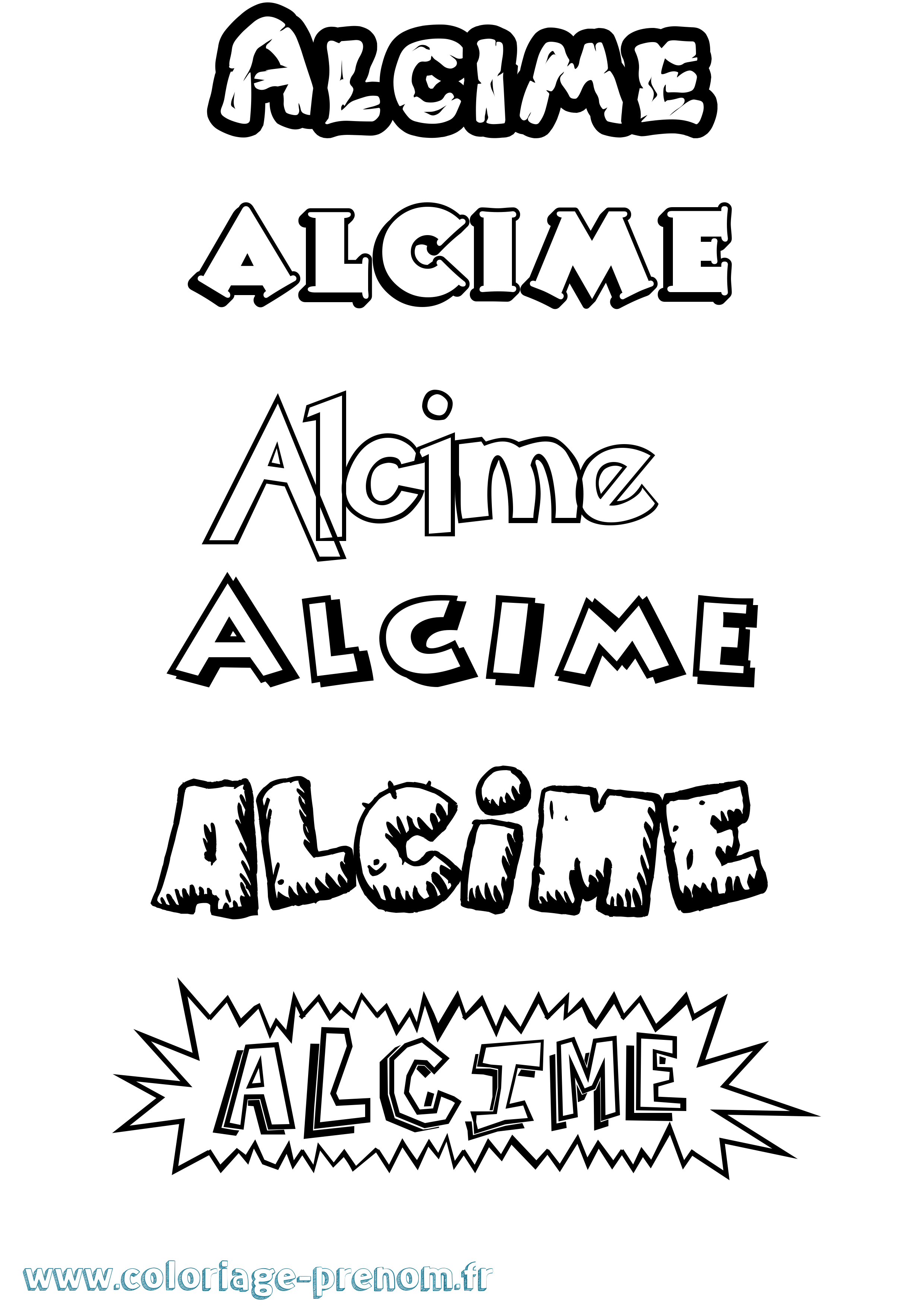 Coloriage prénom Alcime Dessin Animé