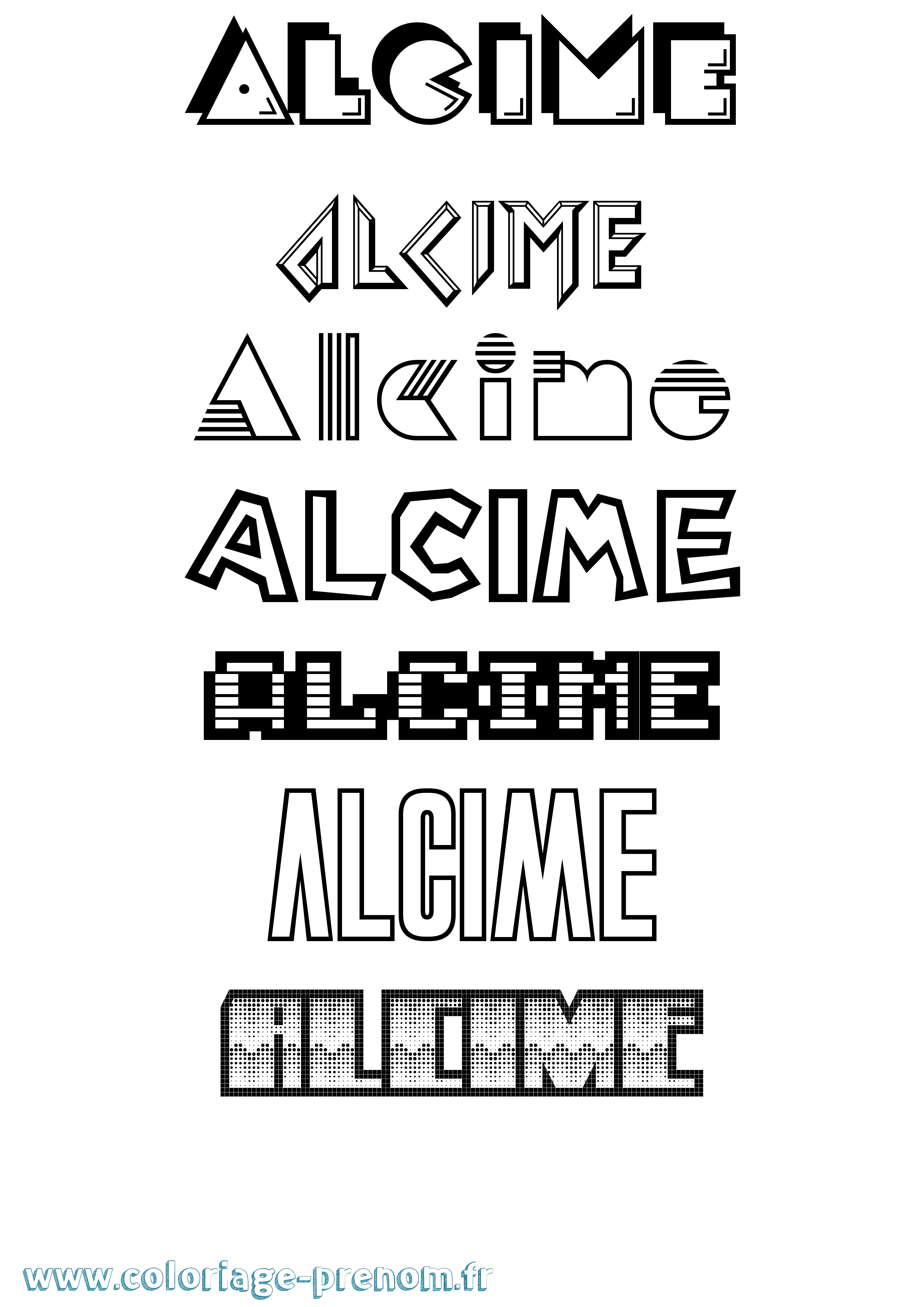 Coloriage prénom Alcime Jeux Vidéos