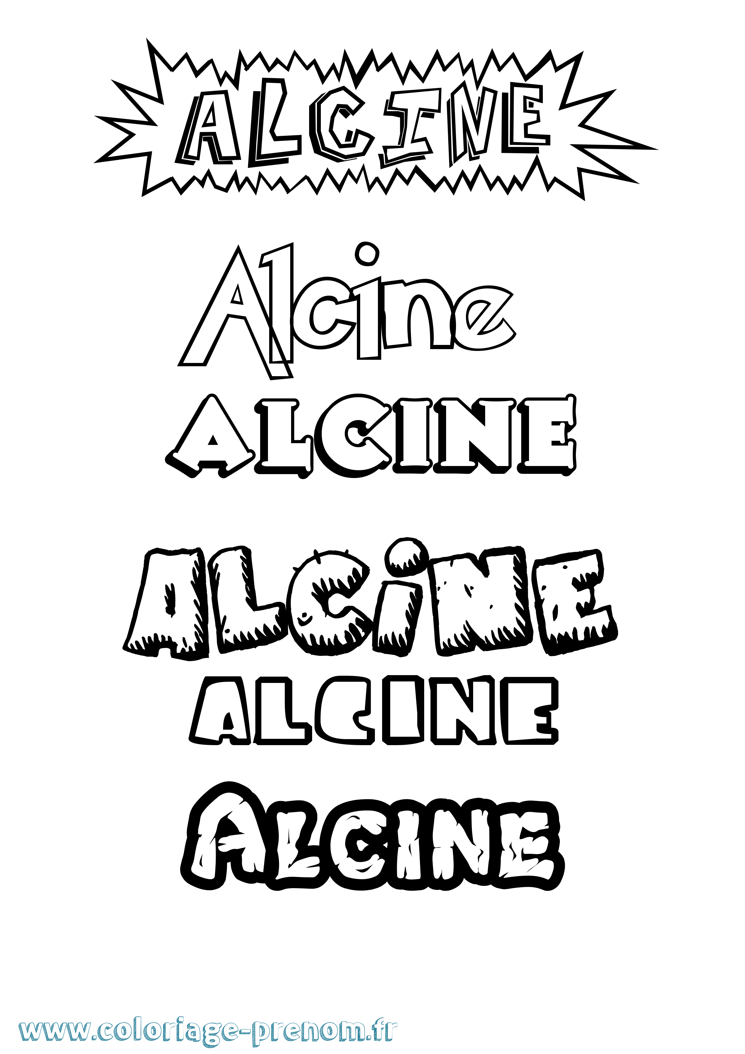 Coloriage Alcine Dessin Animé Coloriage prénom Alcine Dessin Animé