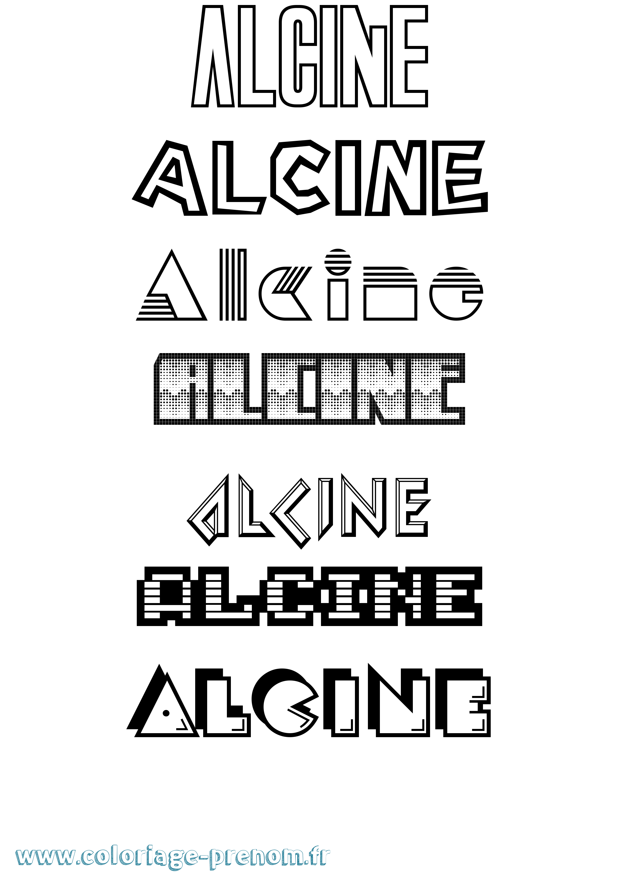 Coloriage Alcine Jeux Vidéos Coloriage prénom Alcine Jeux Vidéos