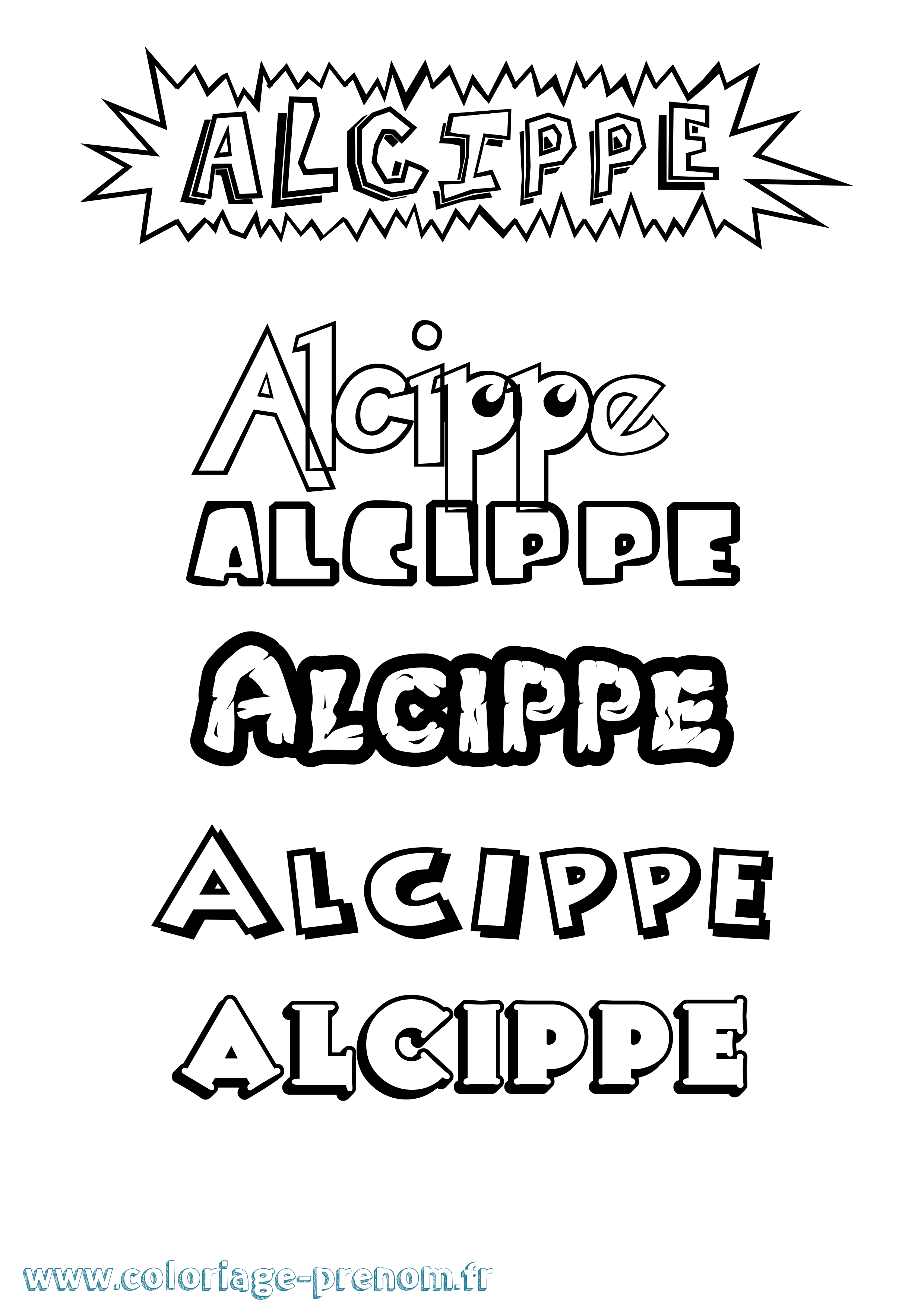 Coloriage Alcippe Dessin Animé Coloriage prénom Alcippe Dessin Animé