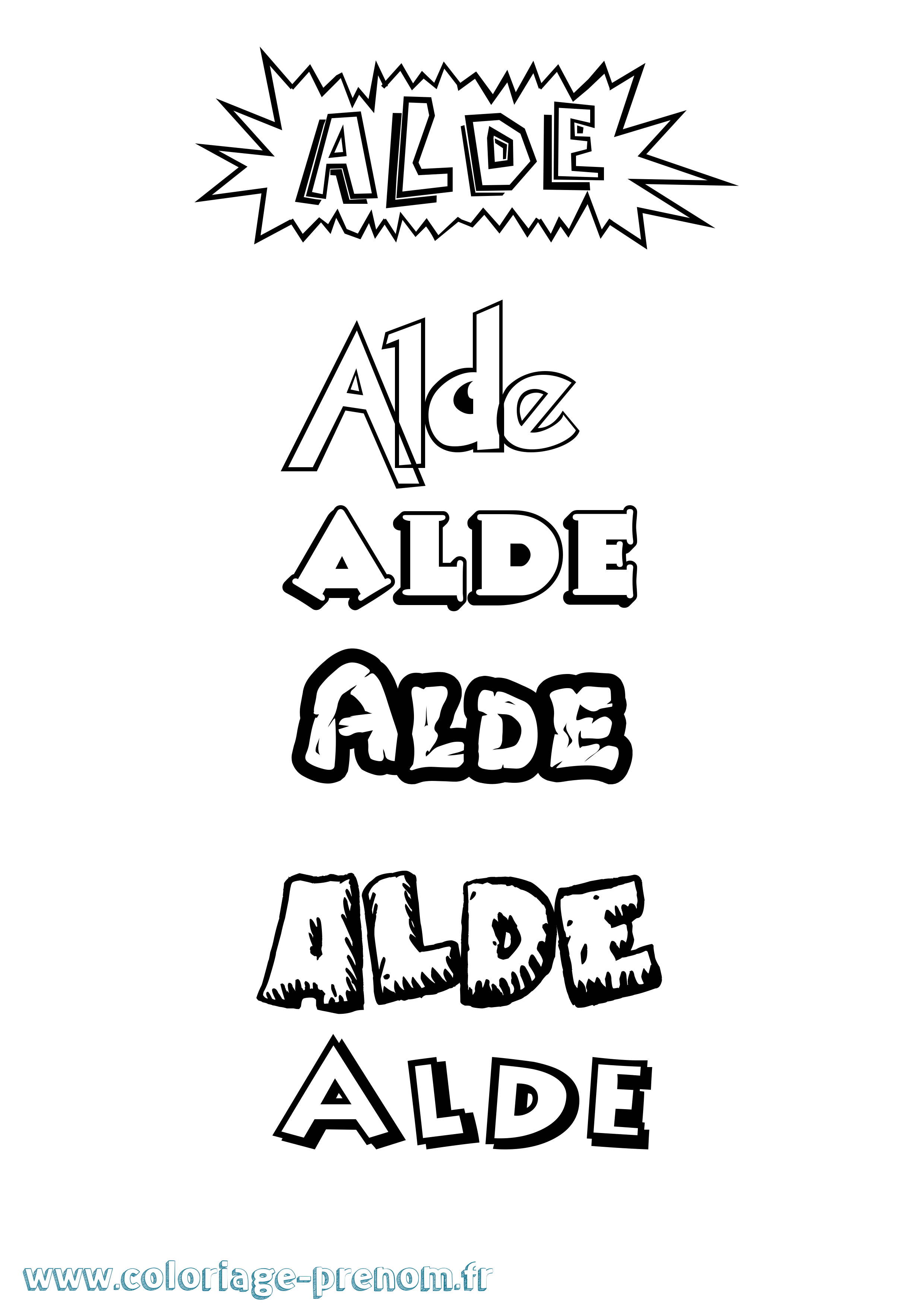 Coloriage Alde Dessin Animé Coloriage prénom Alde Dessin Animé
