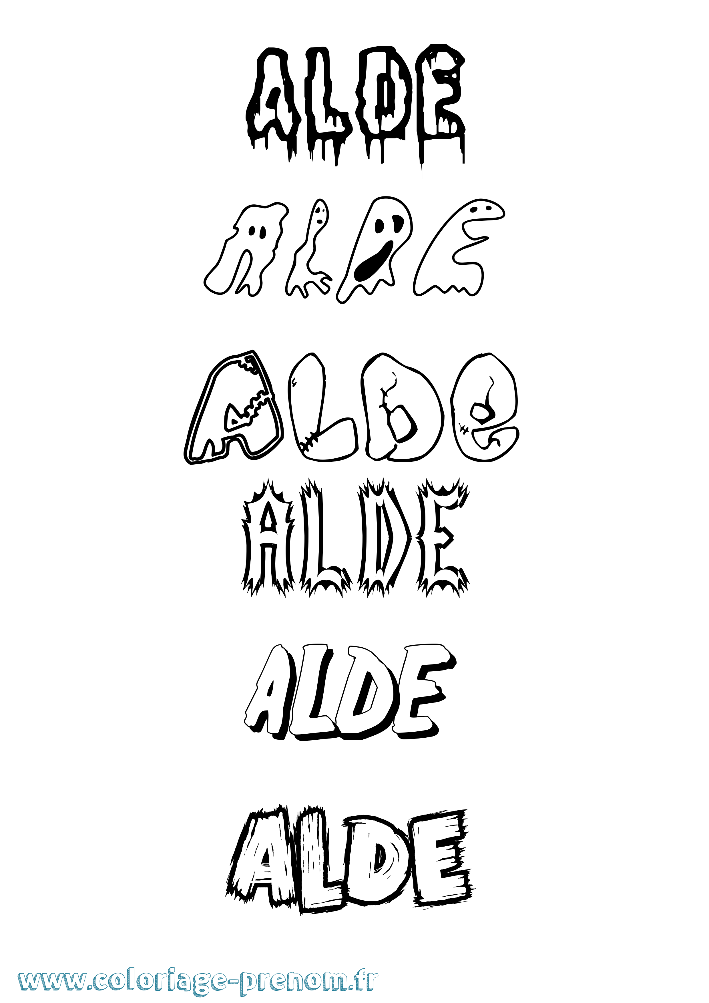 Coloriage Alde Frisson Coloriage prénom Alde Frisson