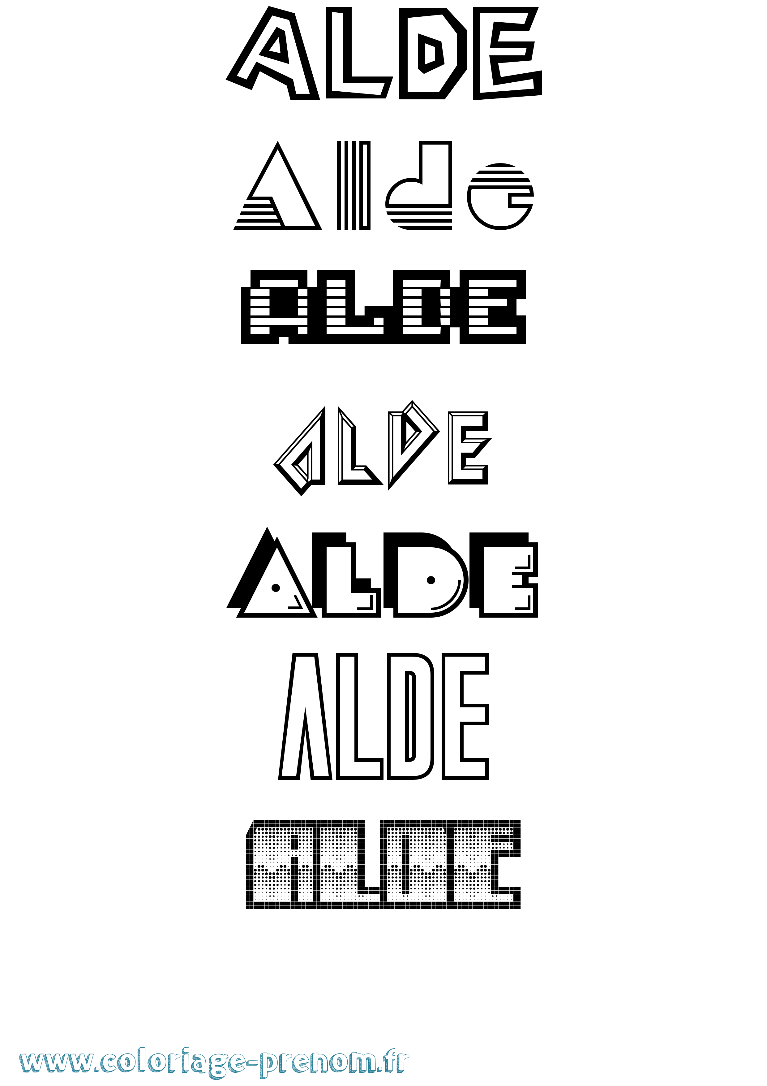 Coloriage Alde Jeux Vidéos Coloriage prénom Alde Jeux Vidéos