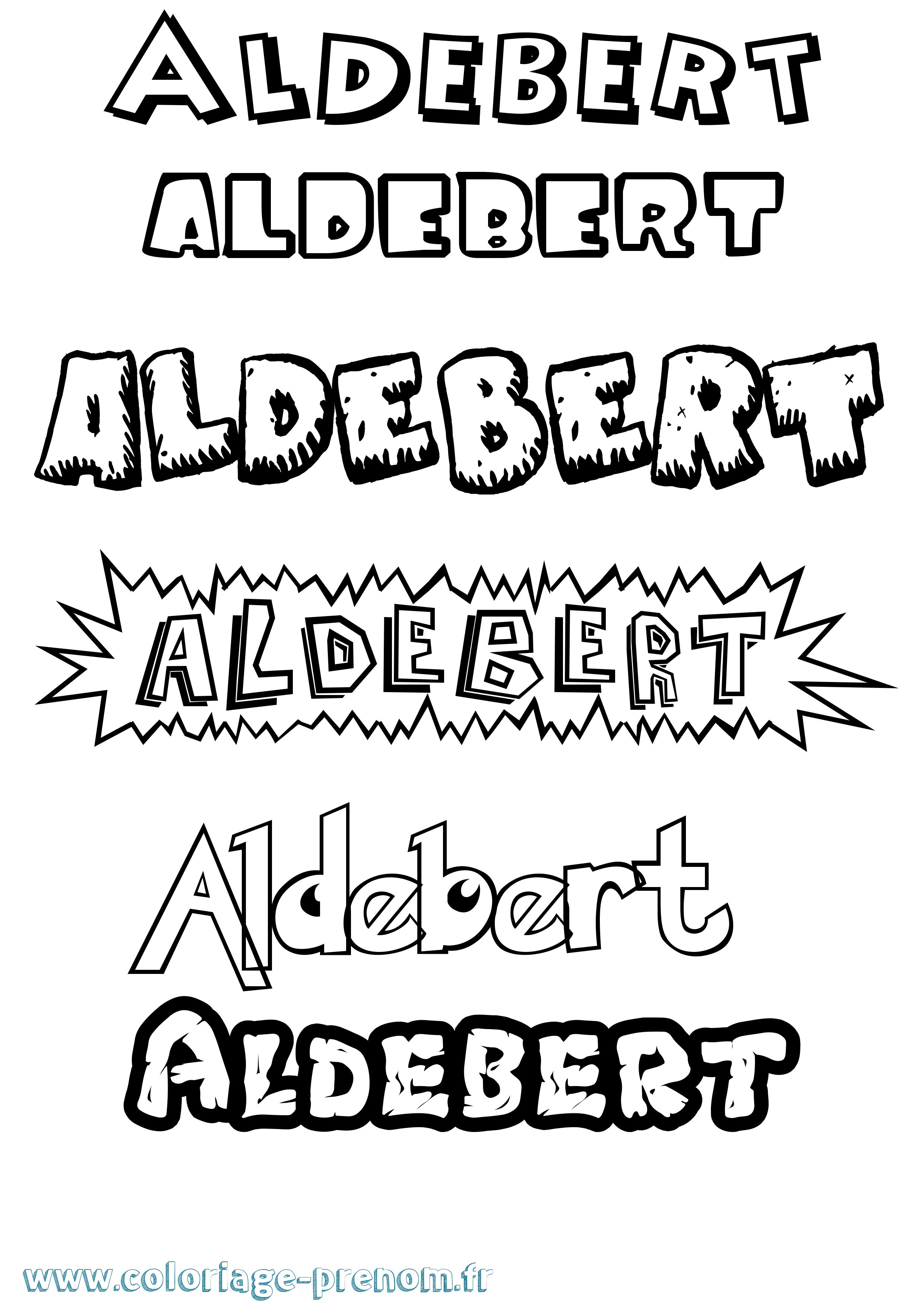 Coloriage prénom Aldebert Dessin Animé