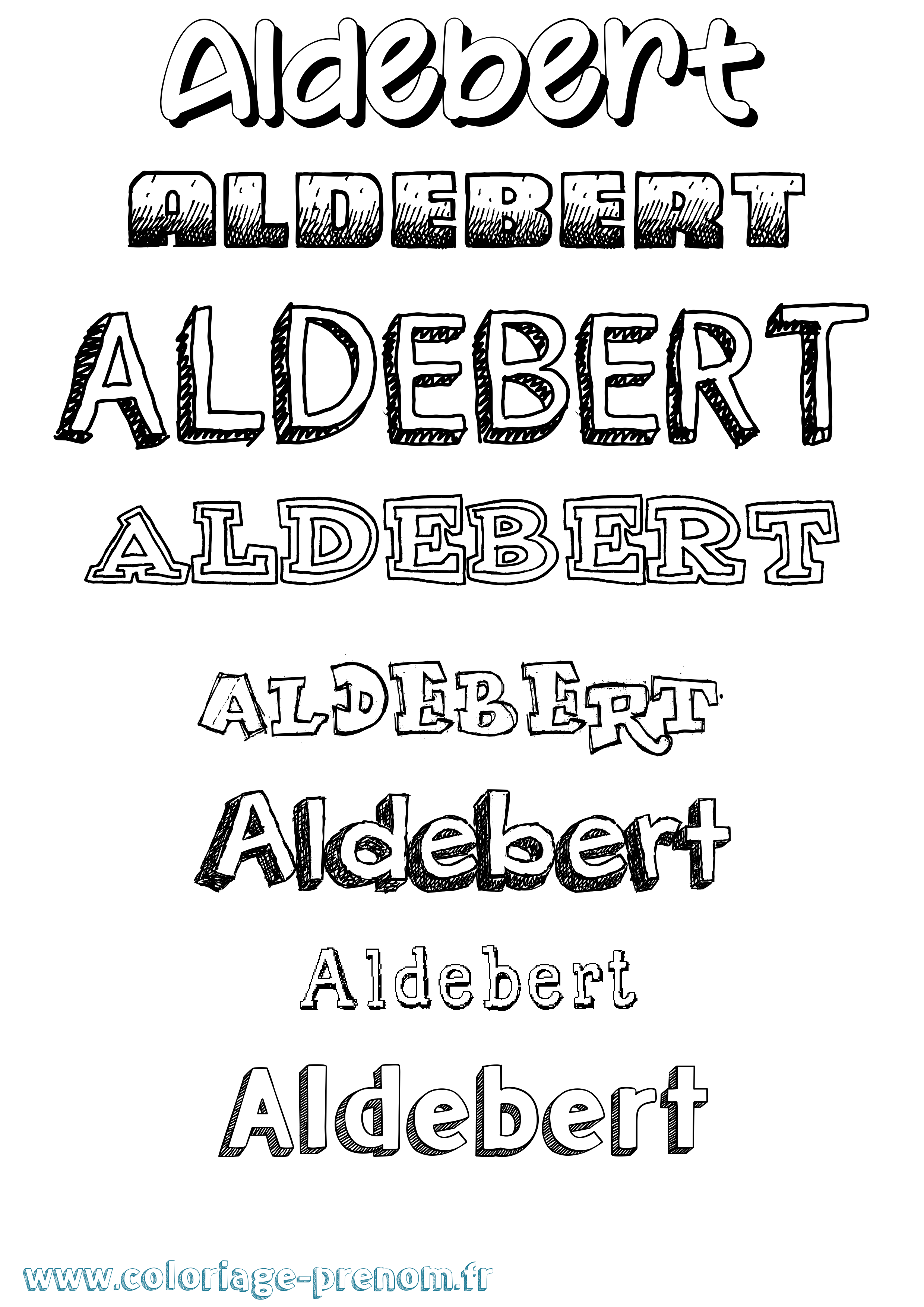 Coloriage prénom Aldebert Dessiné