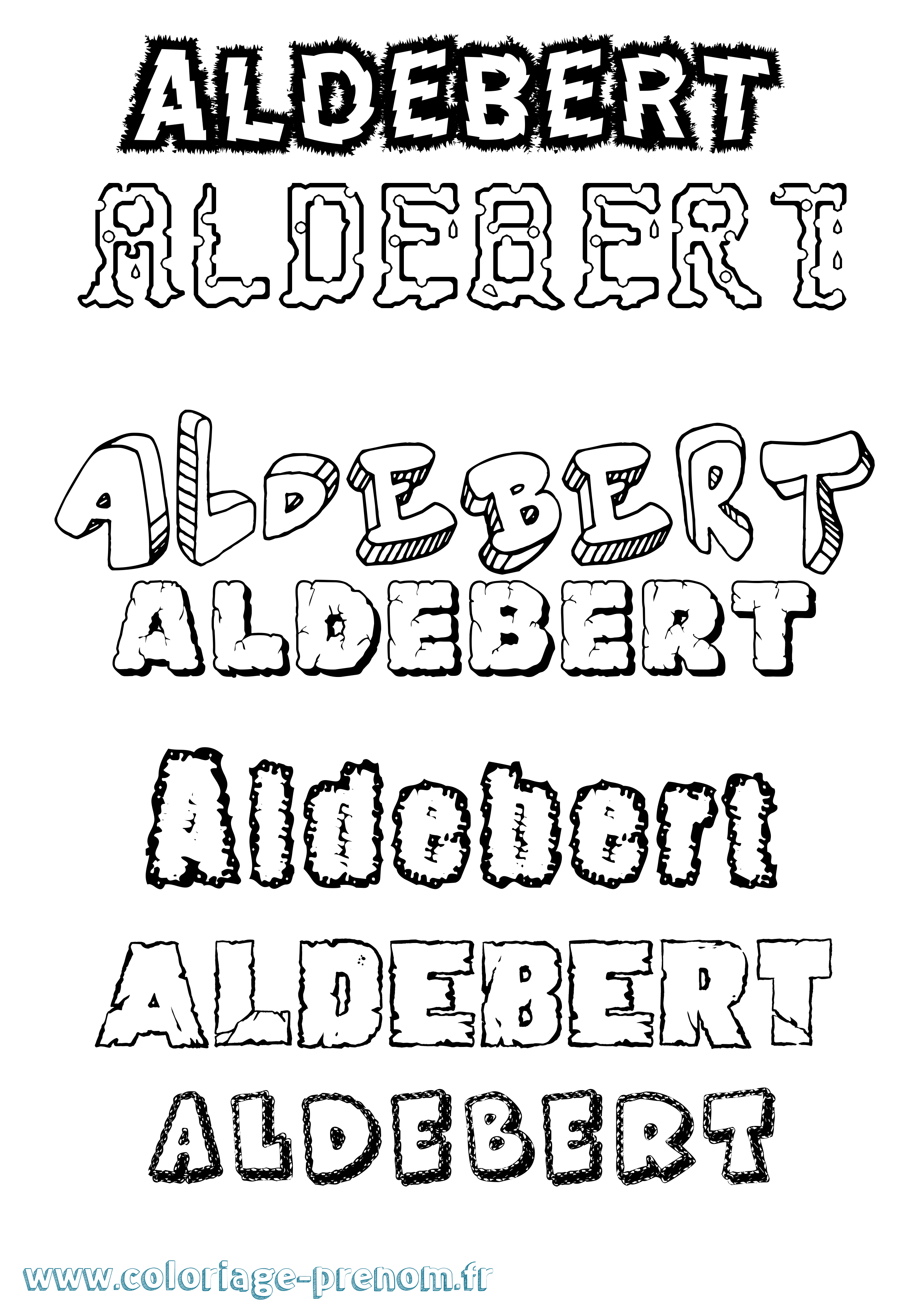 Coloriage prénom Aldebert Destructuré