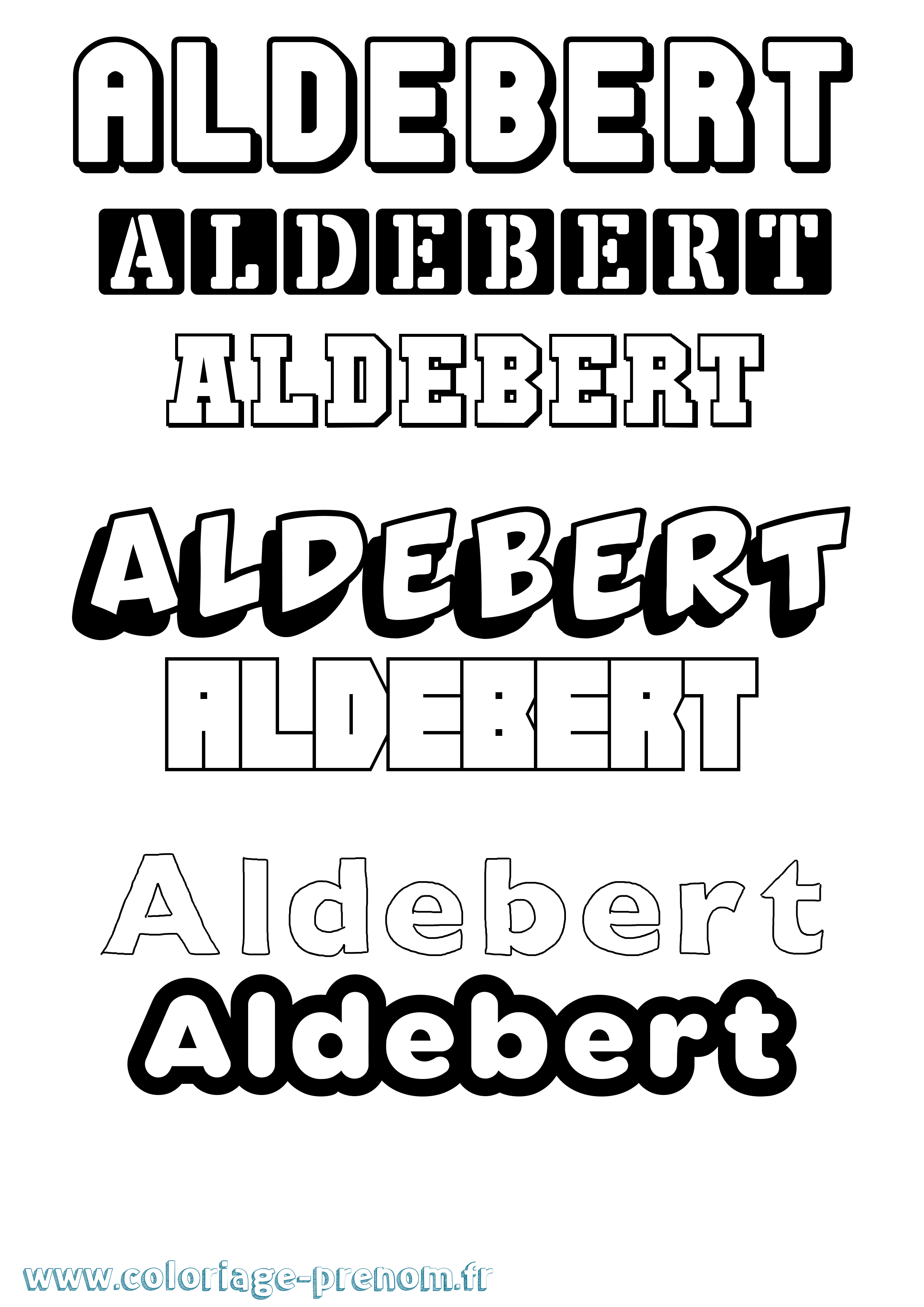 Coloriage prénom Aldebert Simple