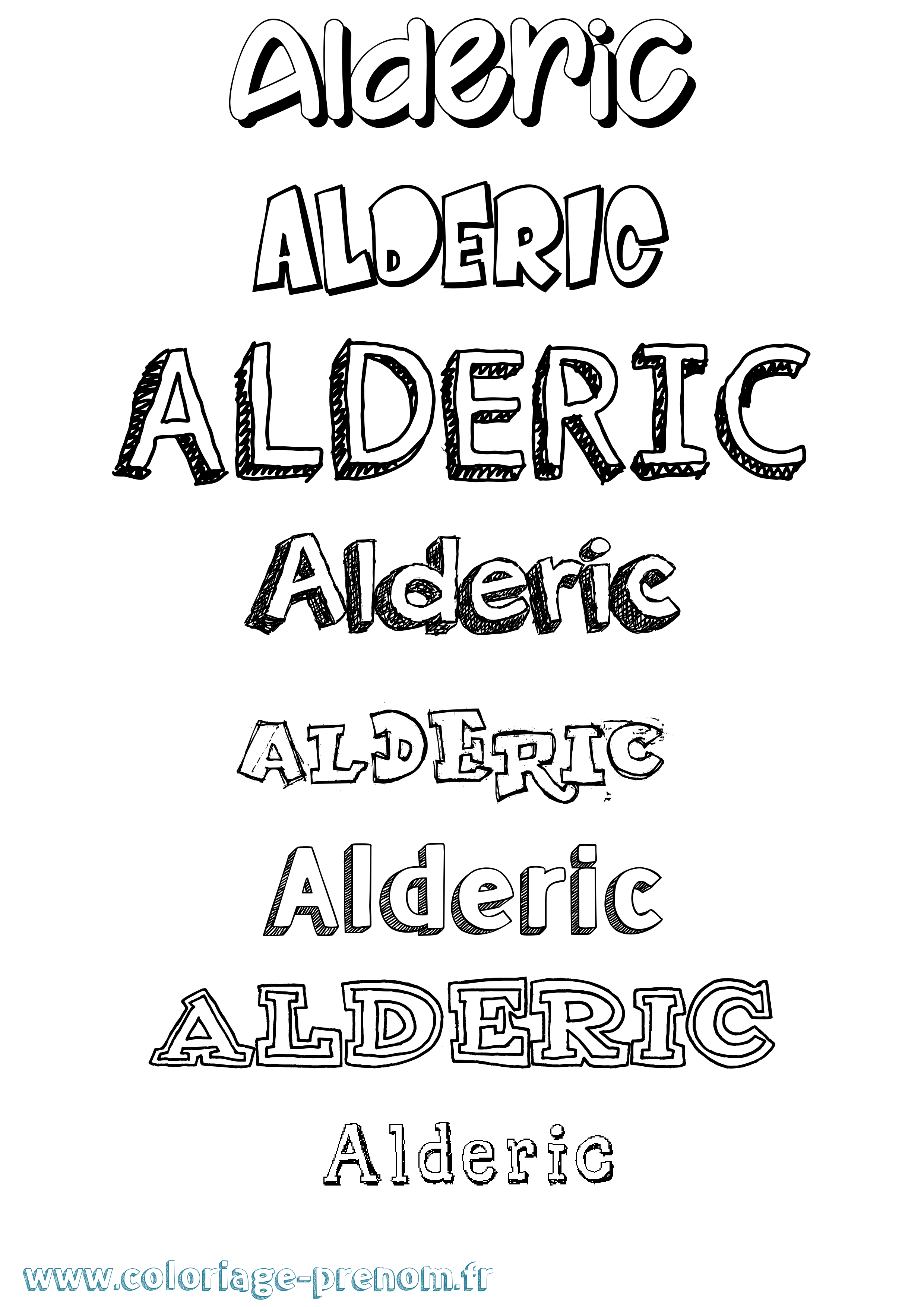 Coloriage prénom Alderic Dessiné