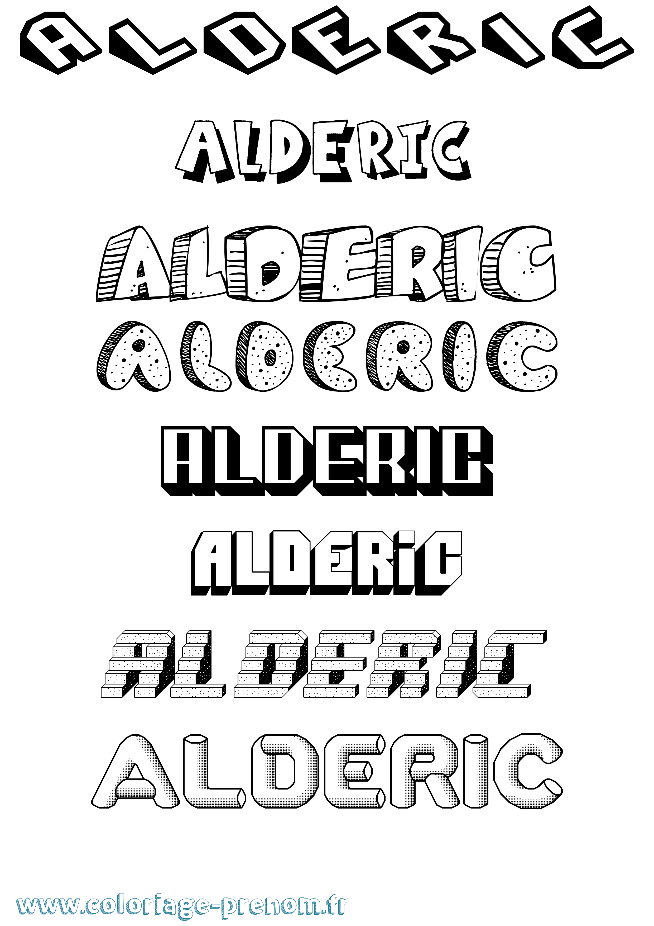 Coloriage prénom Alderic Effet 3D