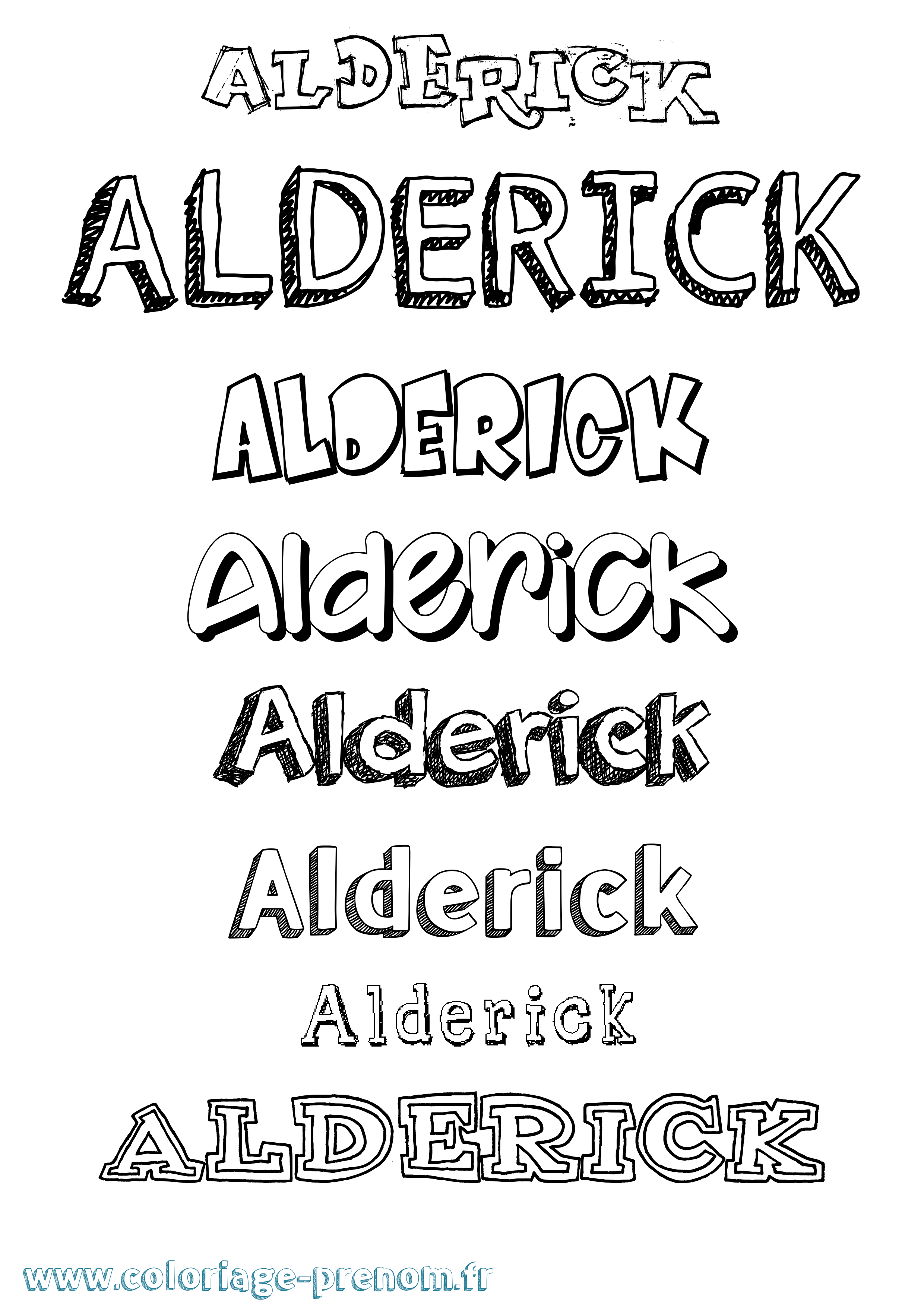 Coloriage prénom Alderick Dessiné