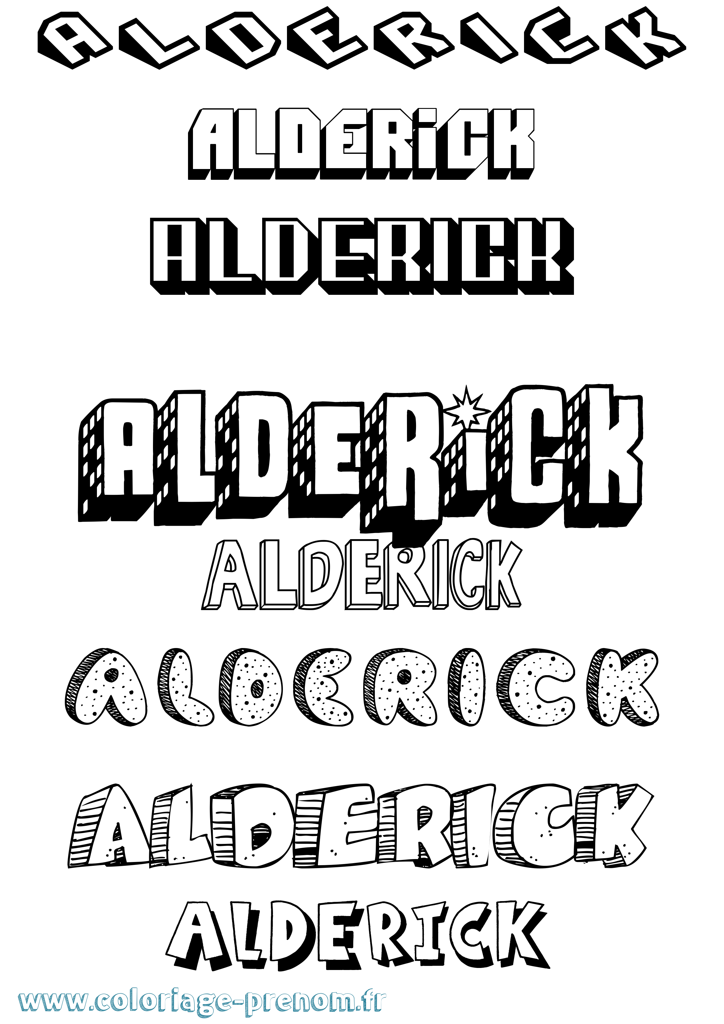 Coloriage prénom Alderick Effet 3D
