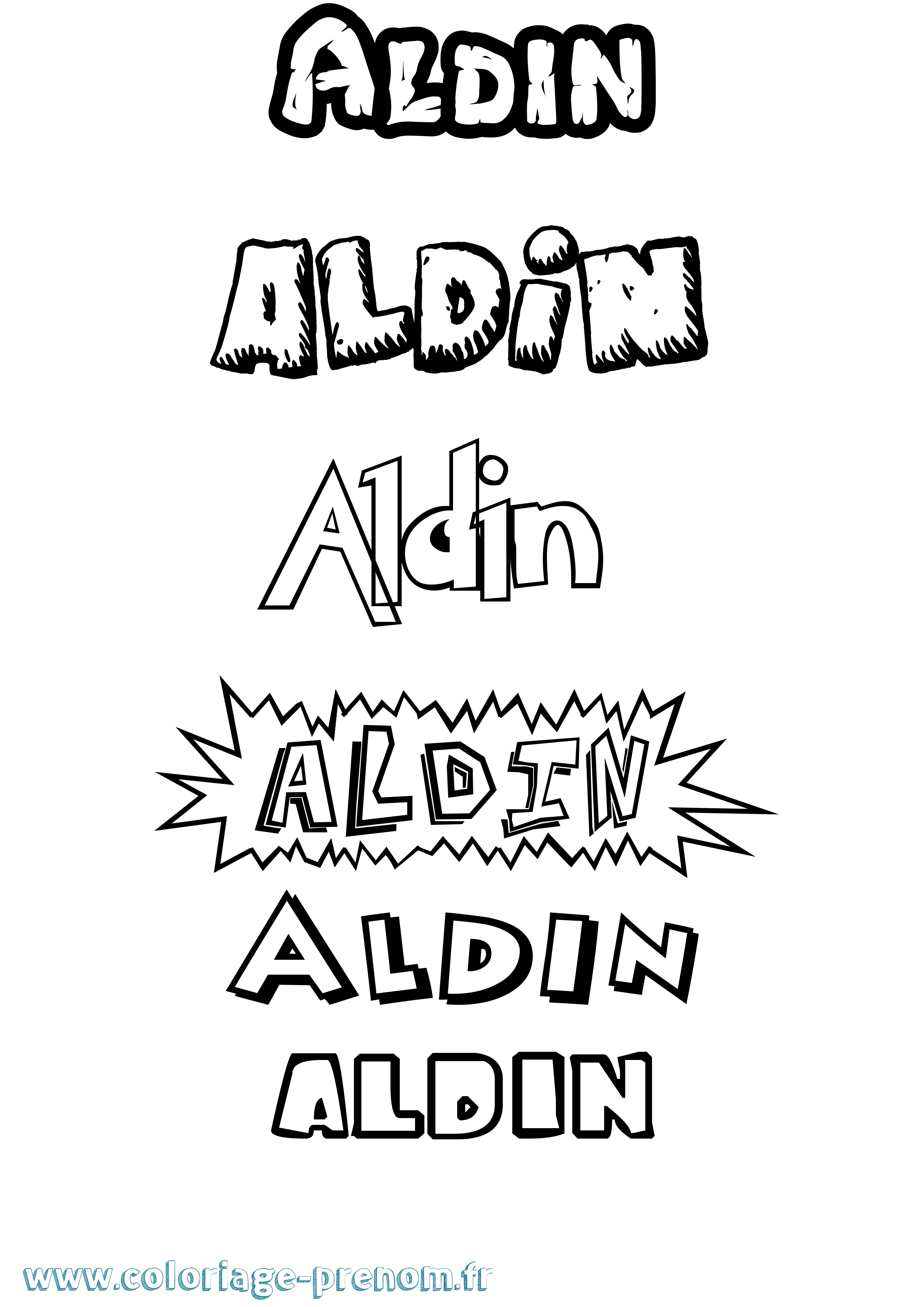 Coloriage prénom Aldin Dessin Animé
