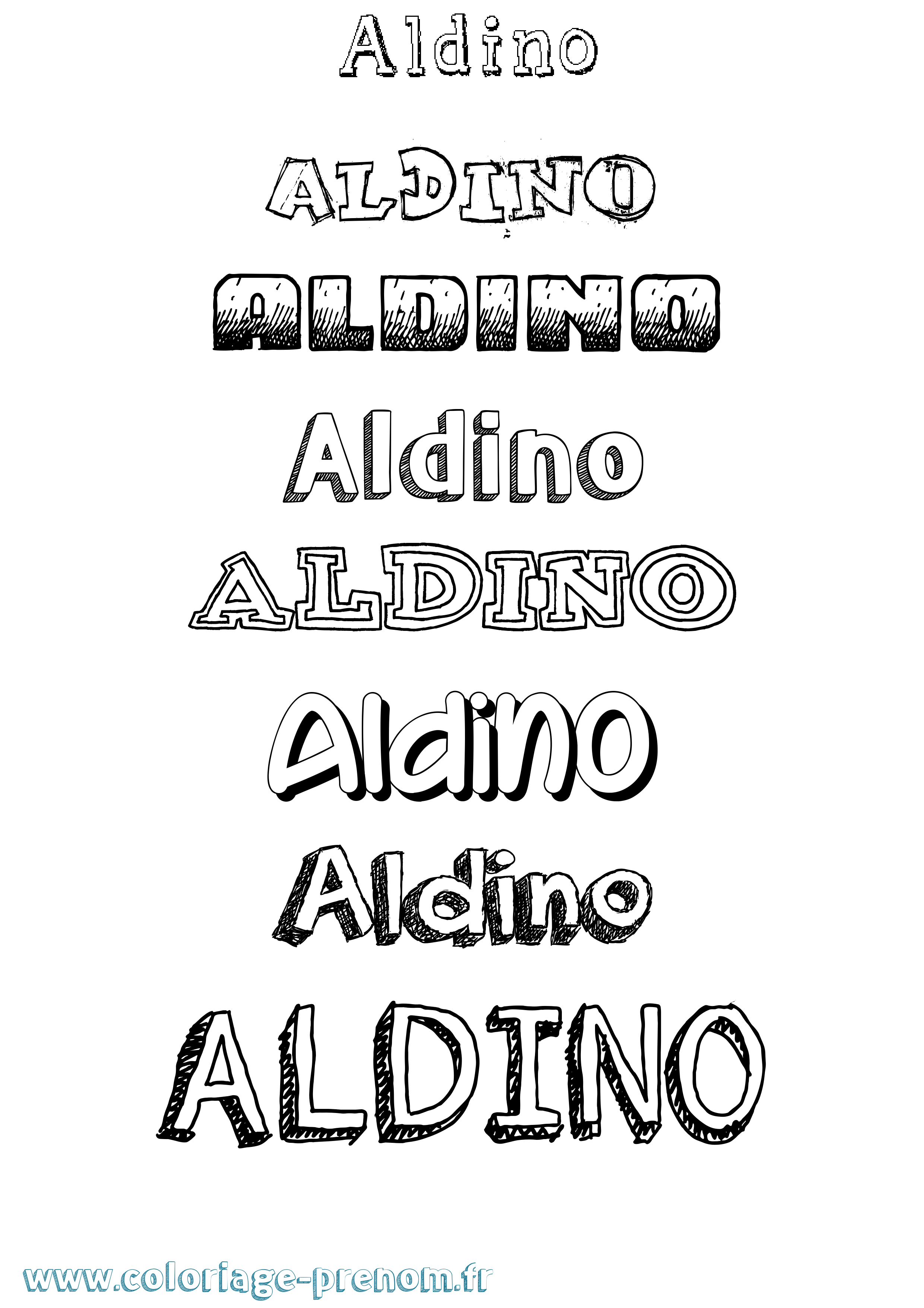Coloriage prénom Aldino Dessiné