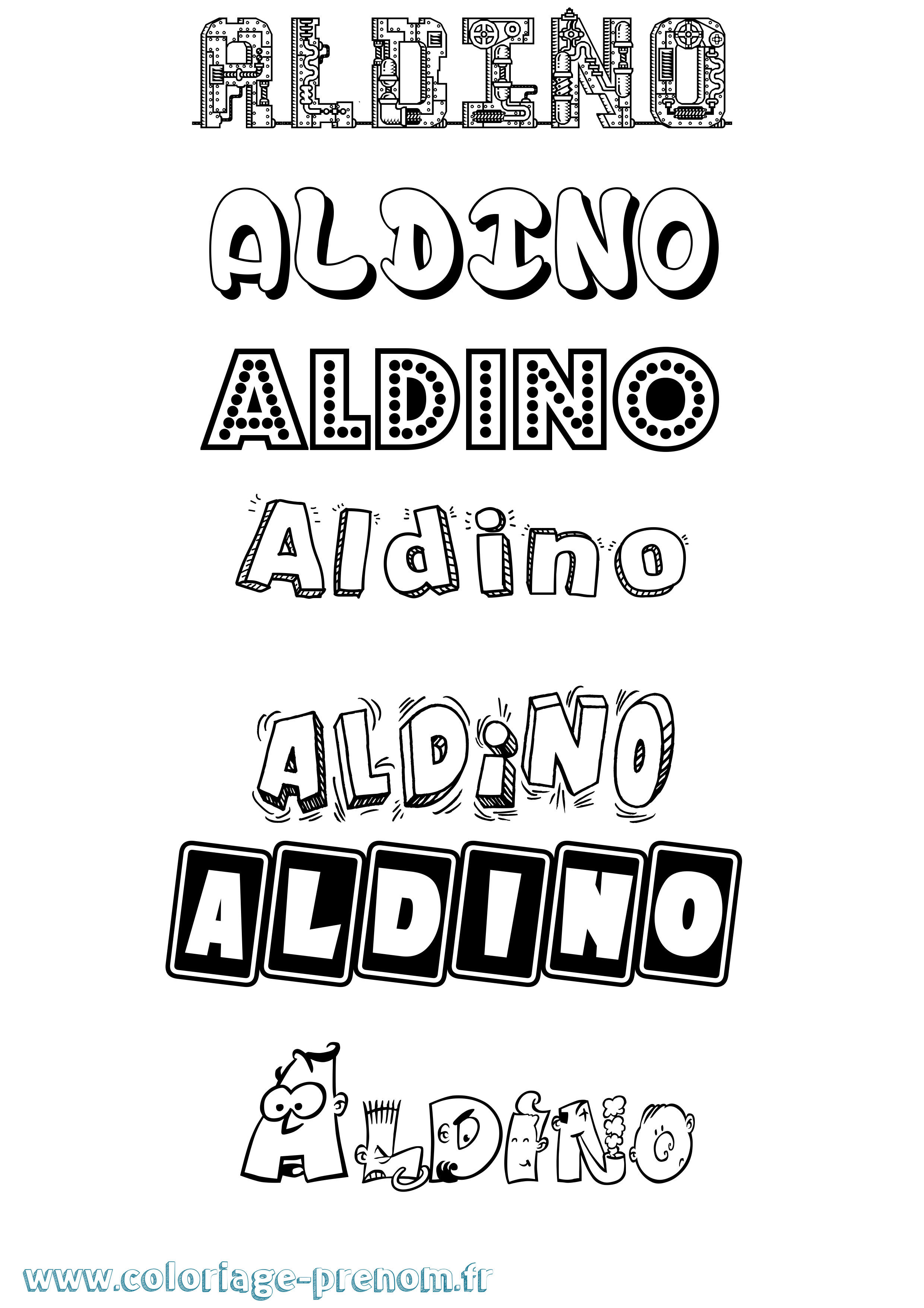 Coloriage prénom Aldino Fun