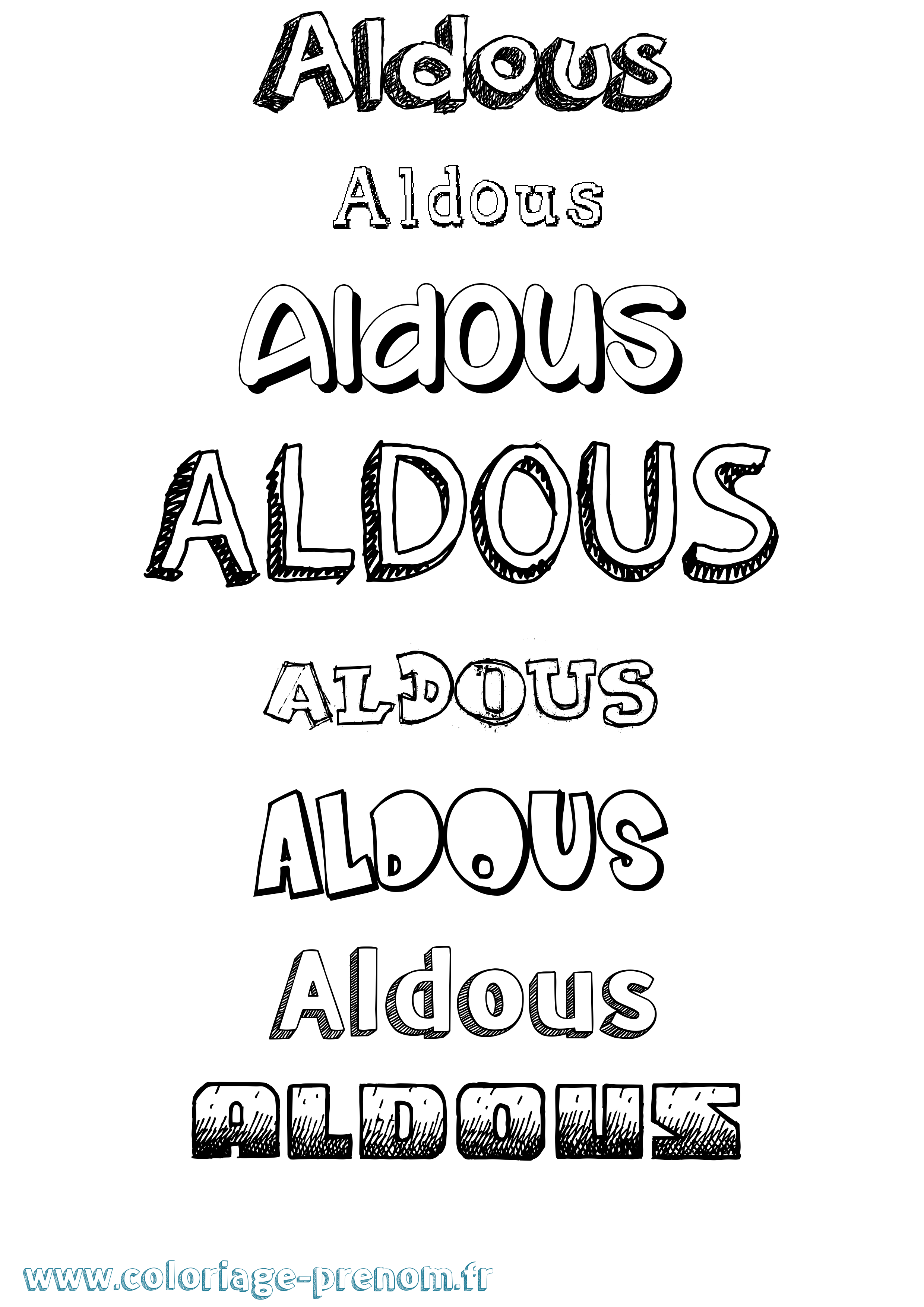 Coloriage prénom Aldous Dessiné