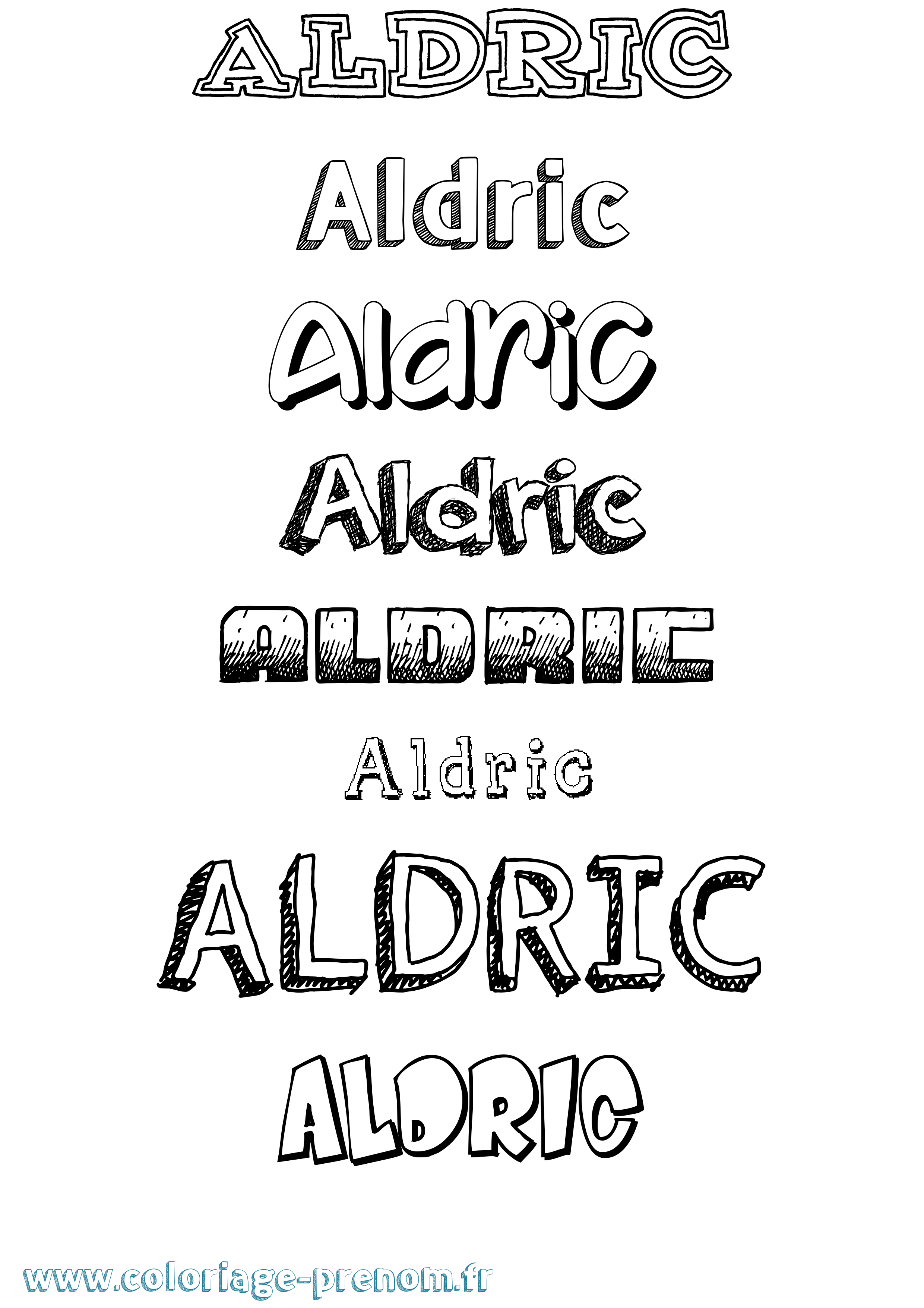 Coloriage prénom Aldric Dessiné