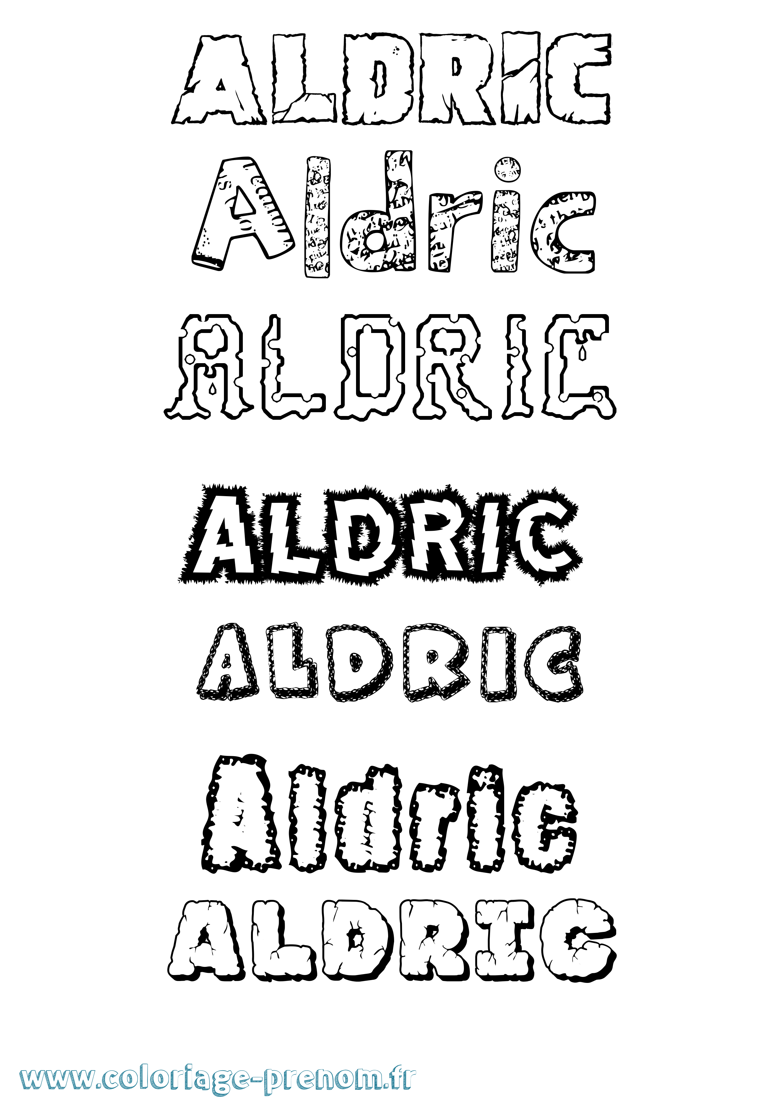 Coloriage prénom Aldric Destructuré