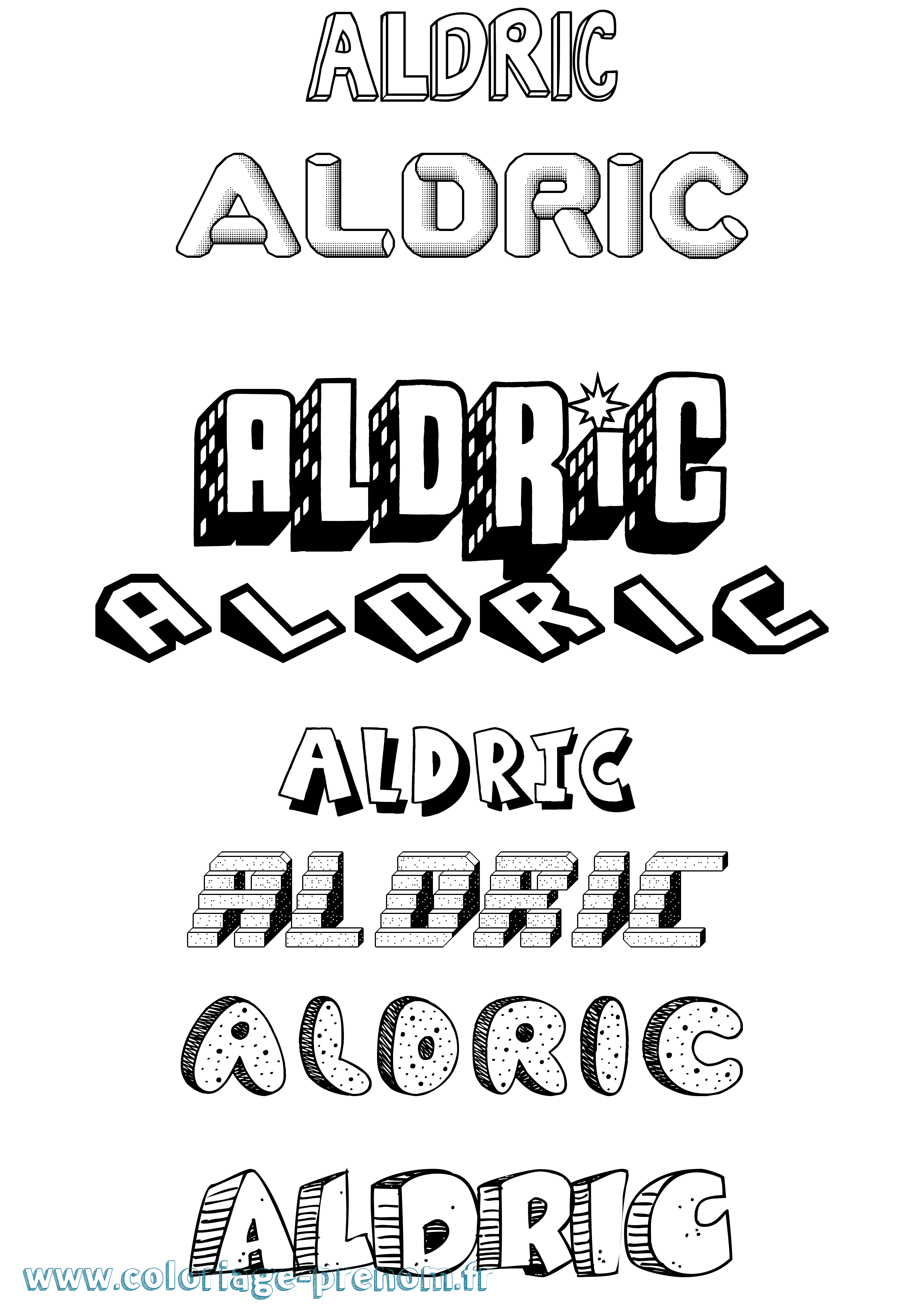 Coloriage prénom Aldric Effet 3D