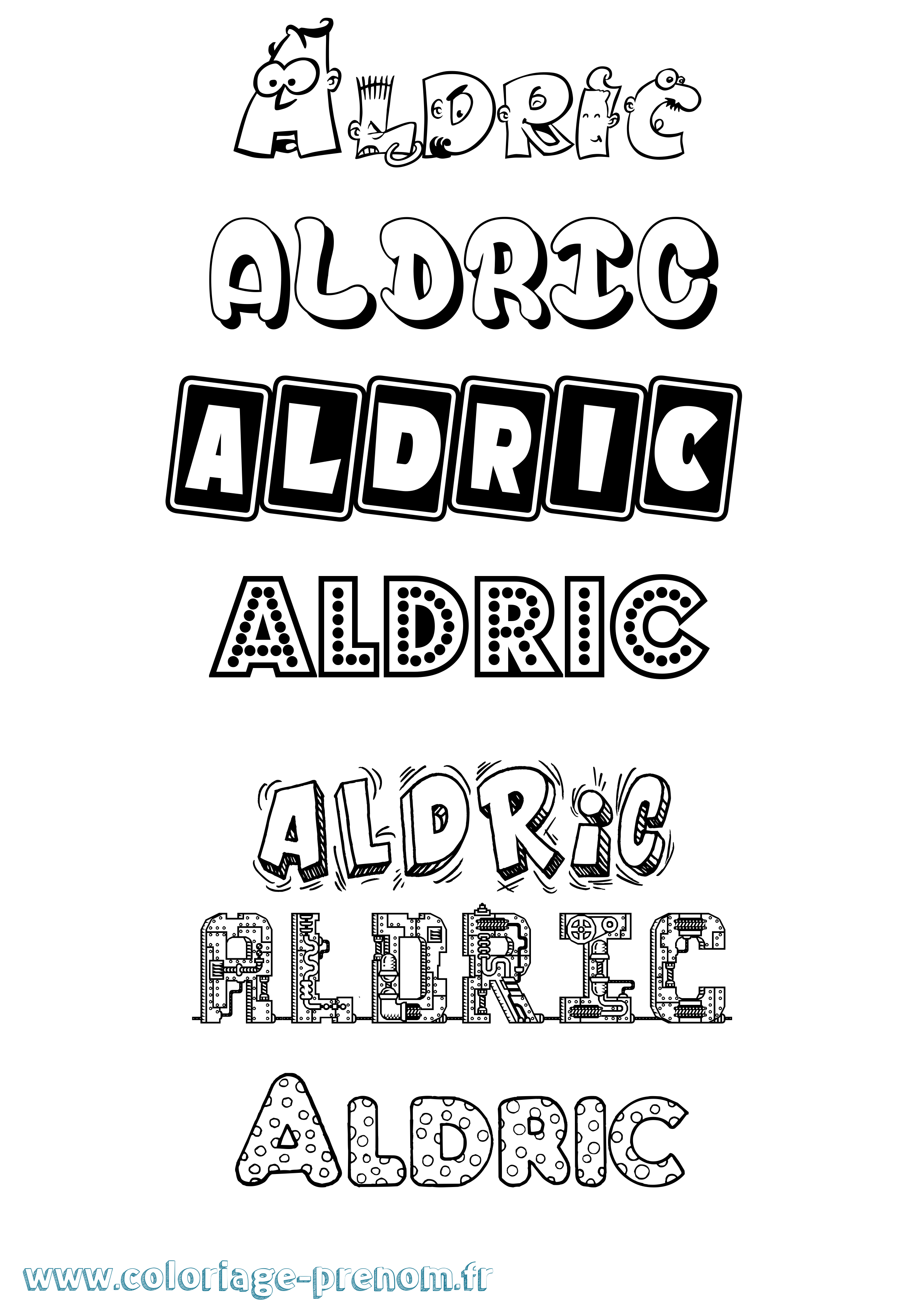 Coloriage prénom Aldric Fun