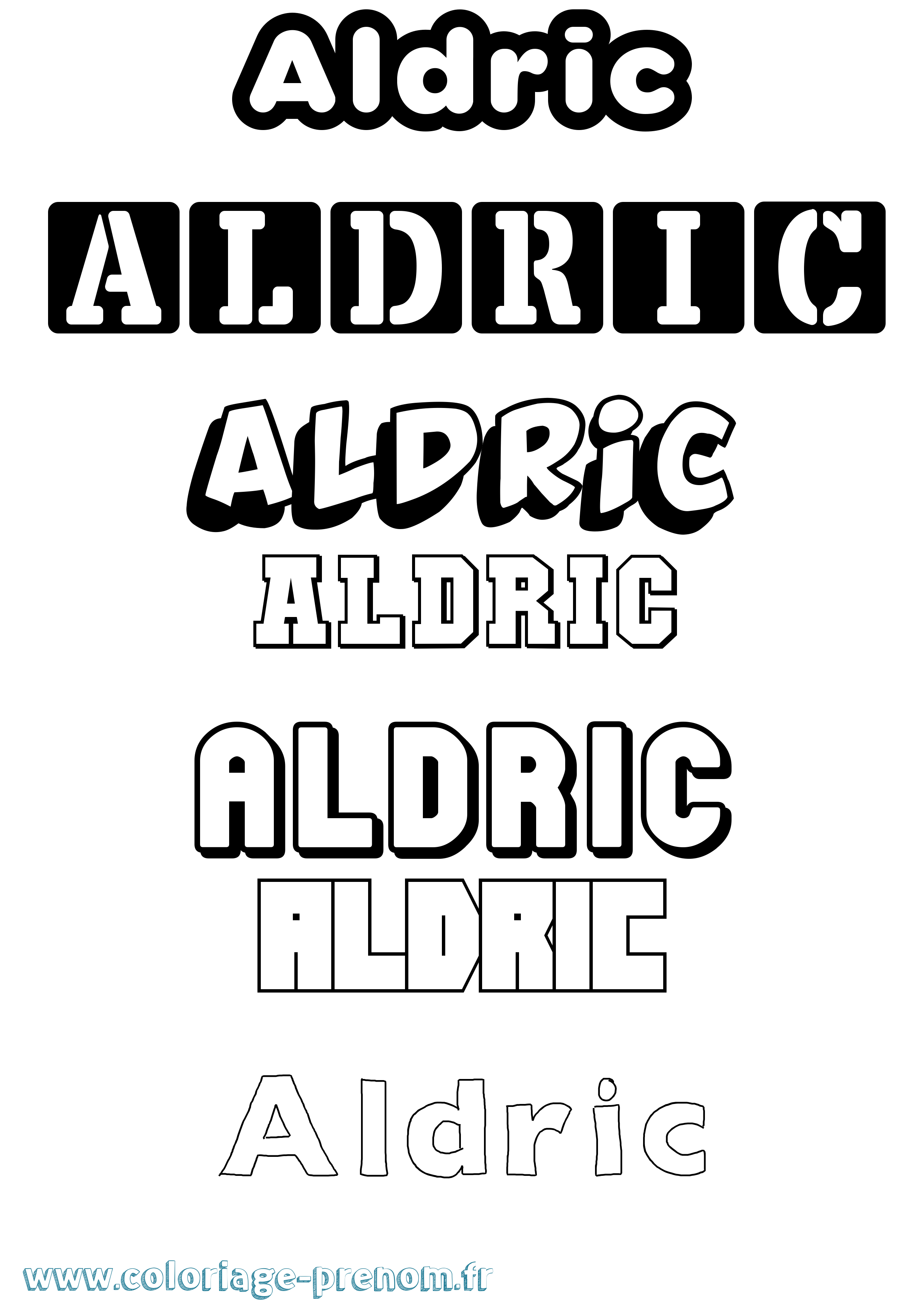 Coloriage prénom Aldric Simple