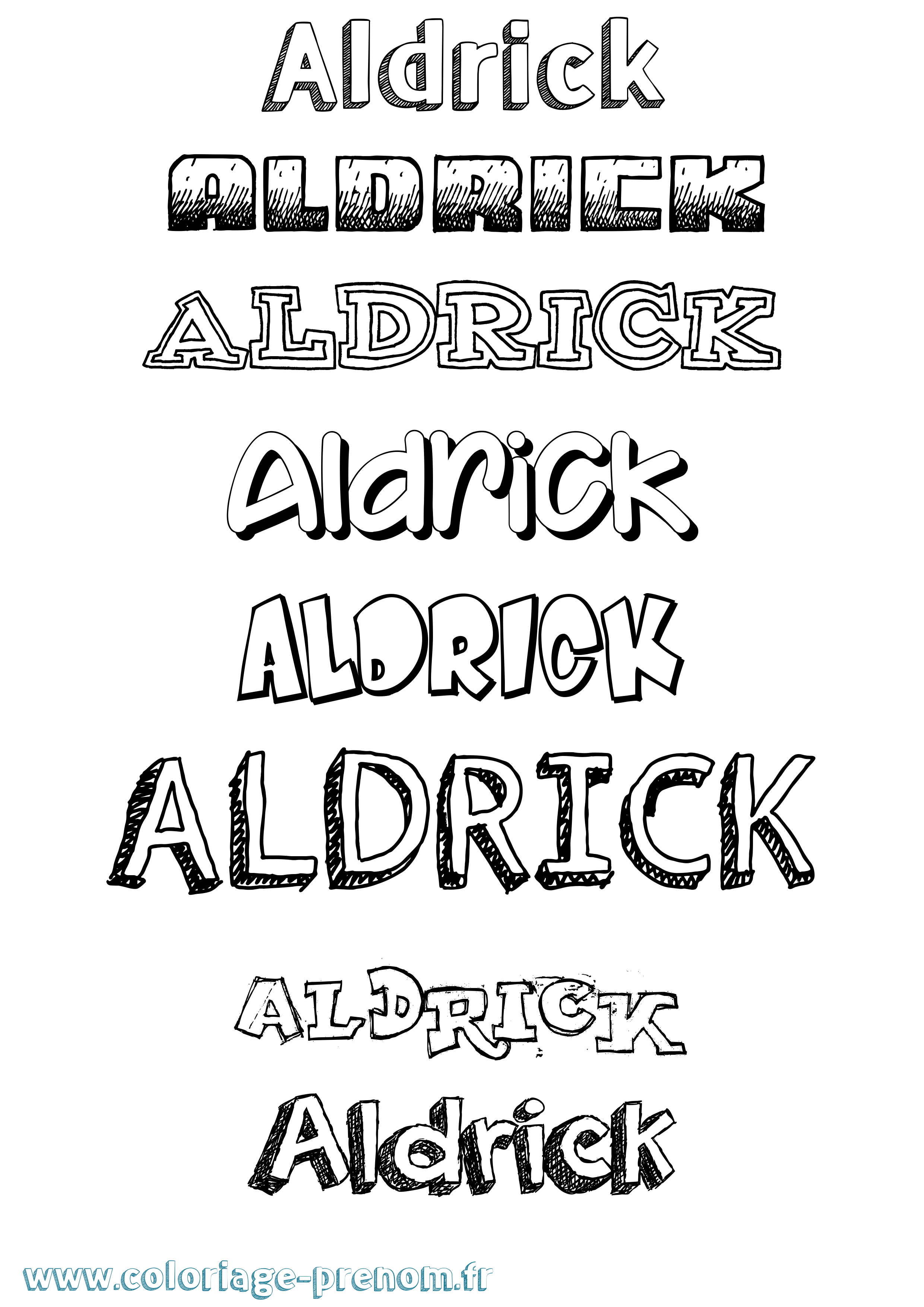 Coloriage prénom Aldrick Dessiné