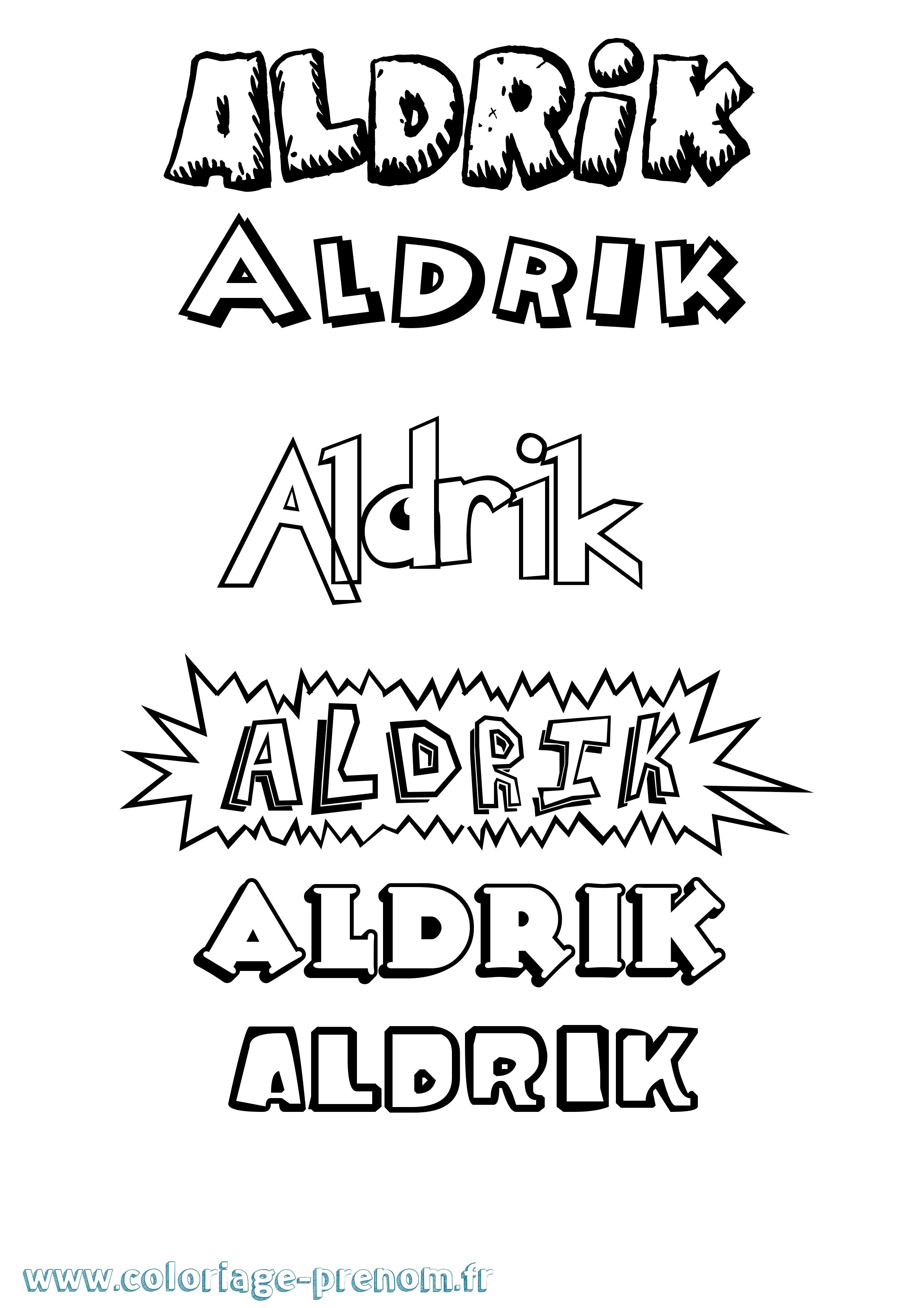 Coloriage Aldrik Dessin Animé Coloriage prénom Aldrik Dessin Animé