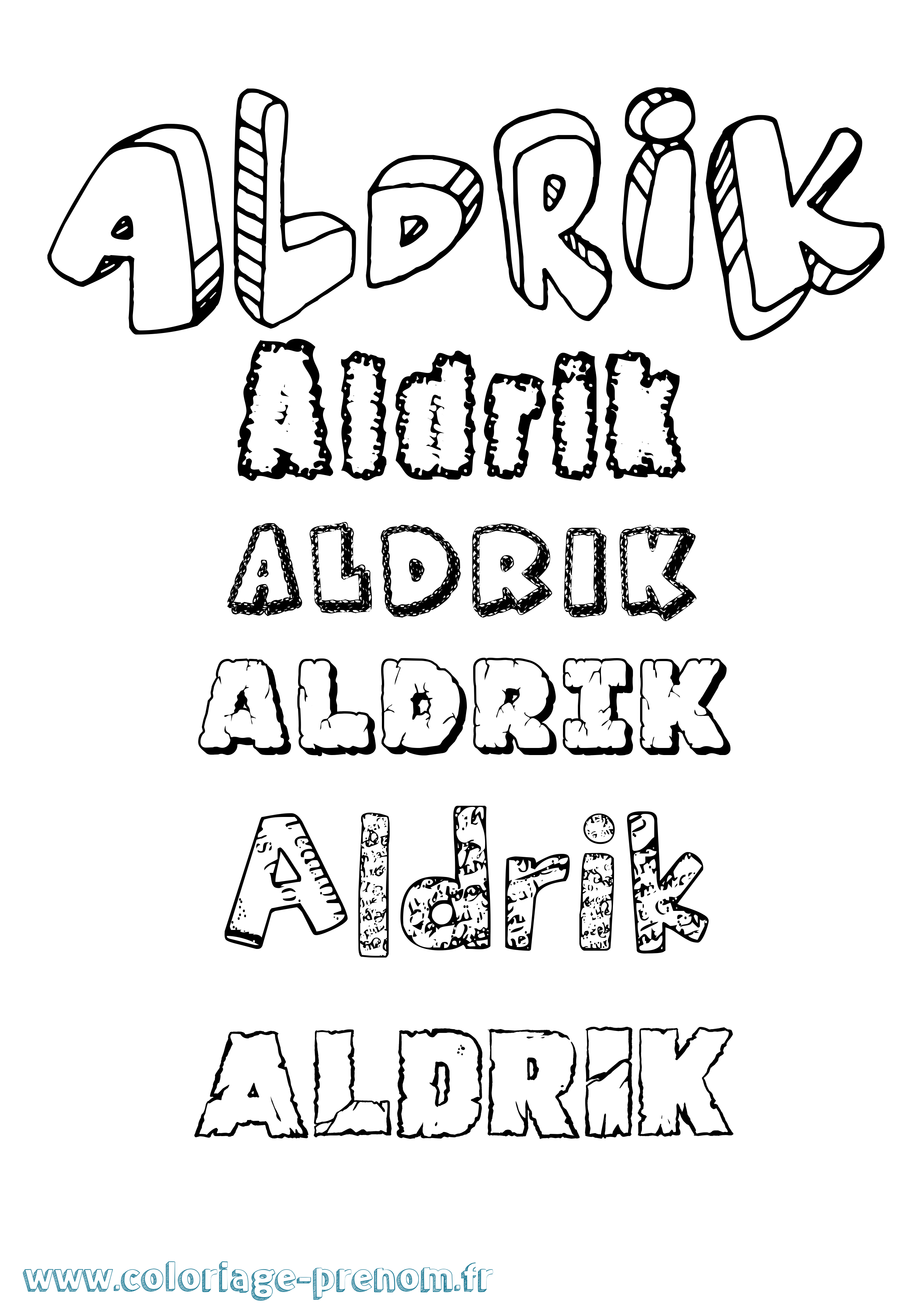 Coloriage Aldrik Destructuré Coloriage prénom Aldrik Destructuré