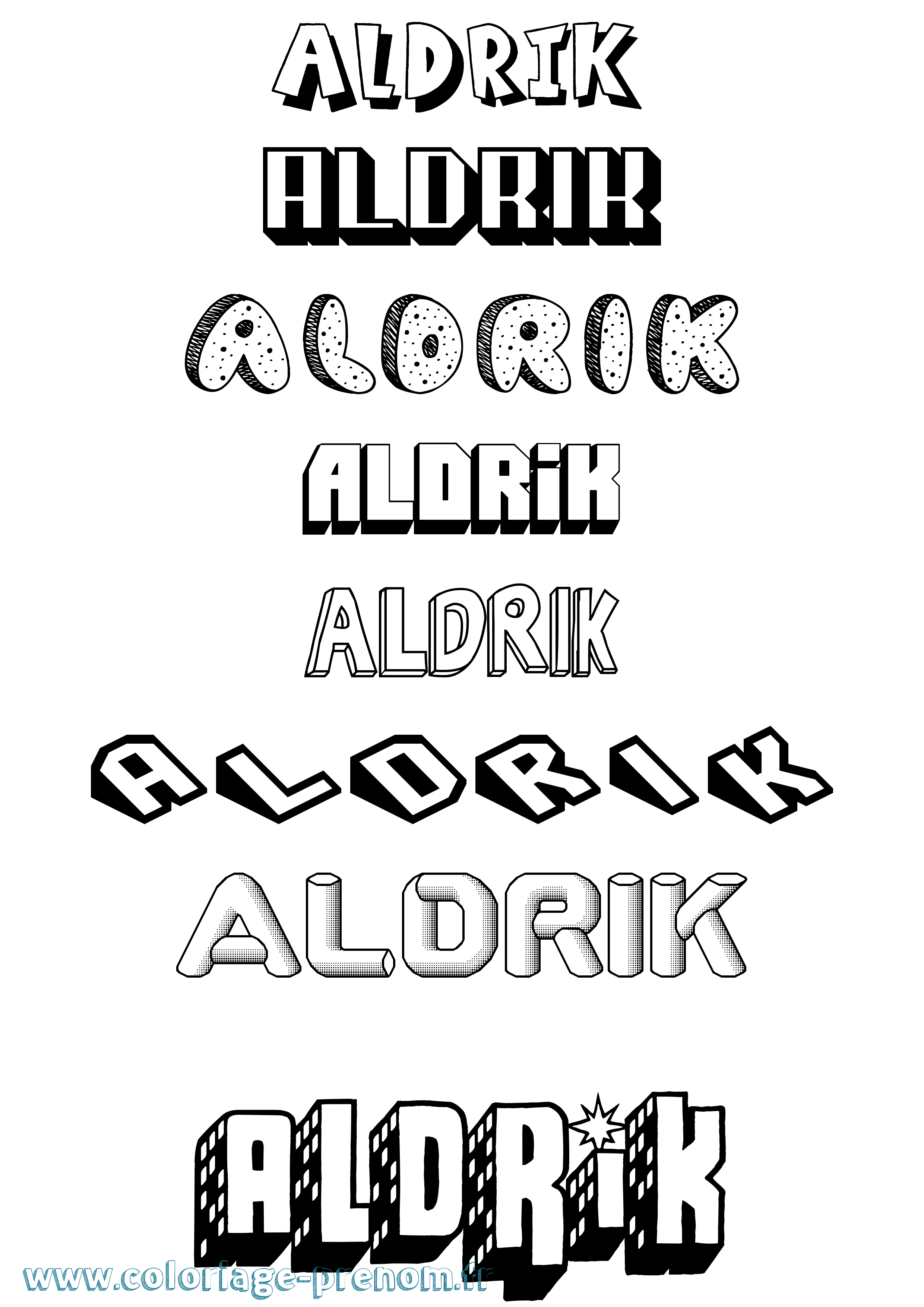 Coloriage Aldrik Effet 3D Coloriage prénom Aldrik Effet 3D