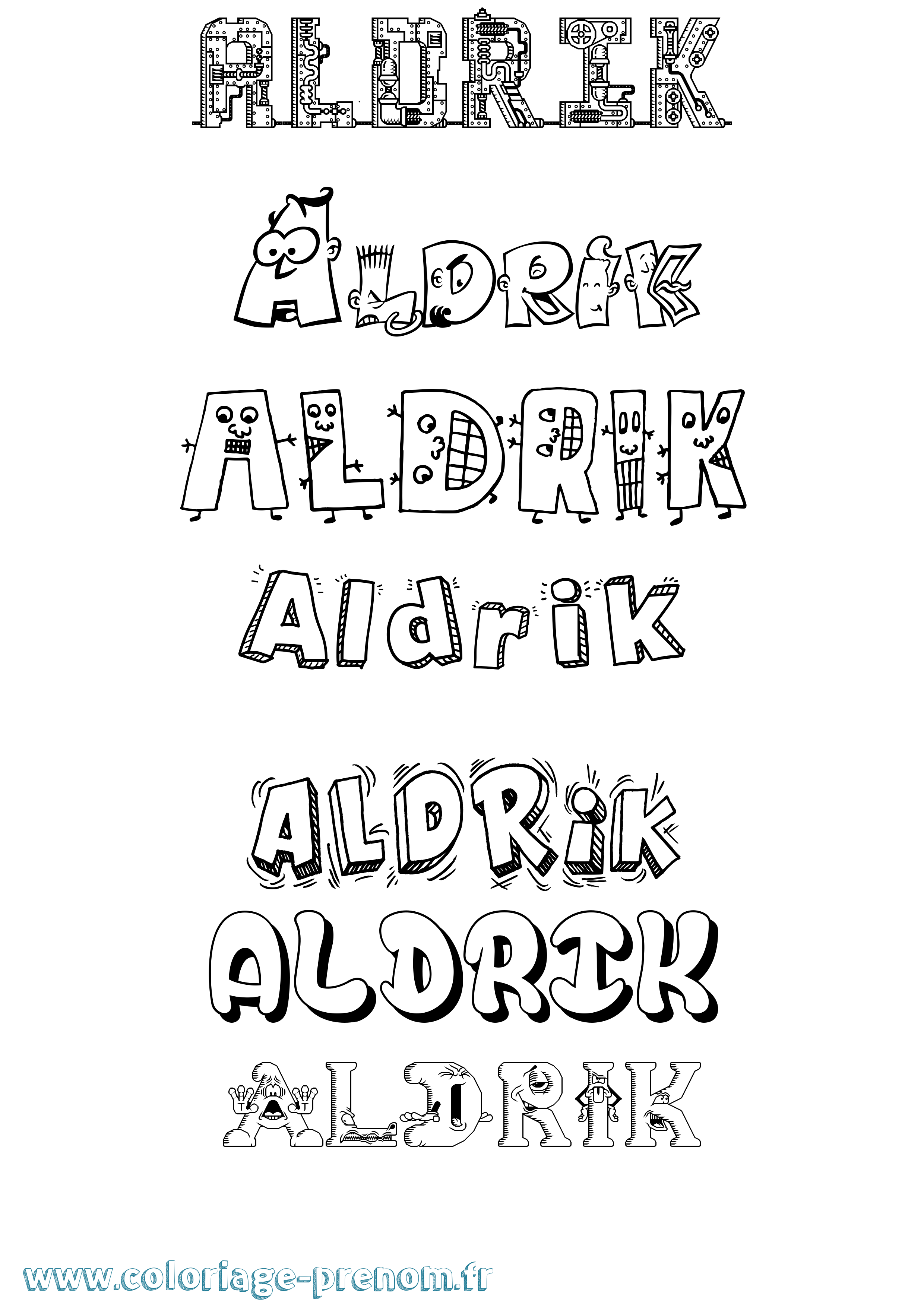 Coloriage prénom Aldrik Fun