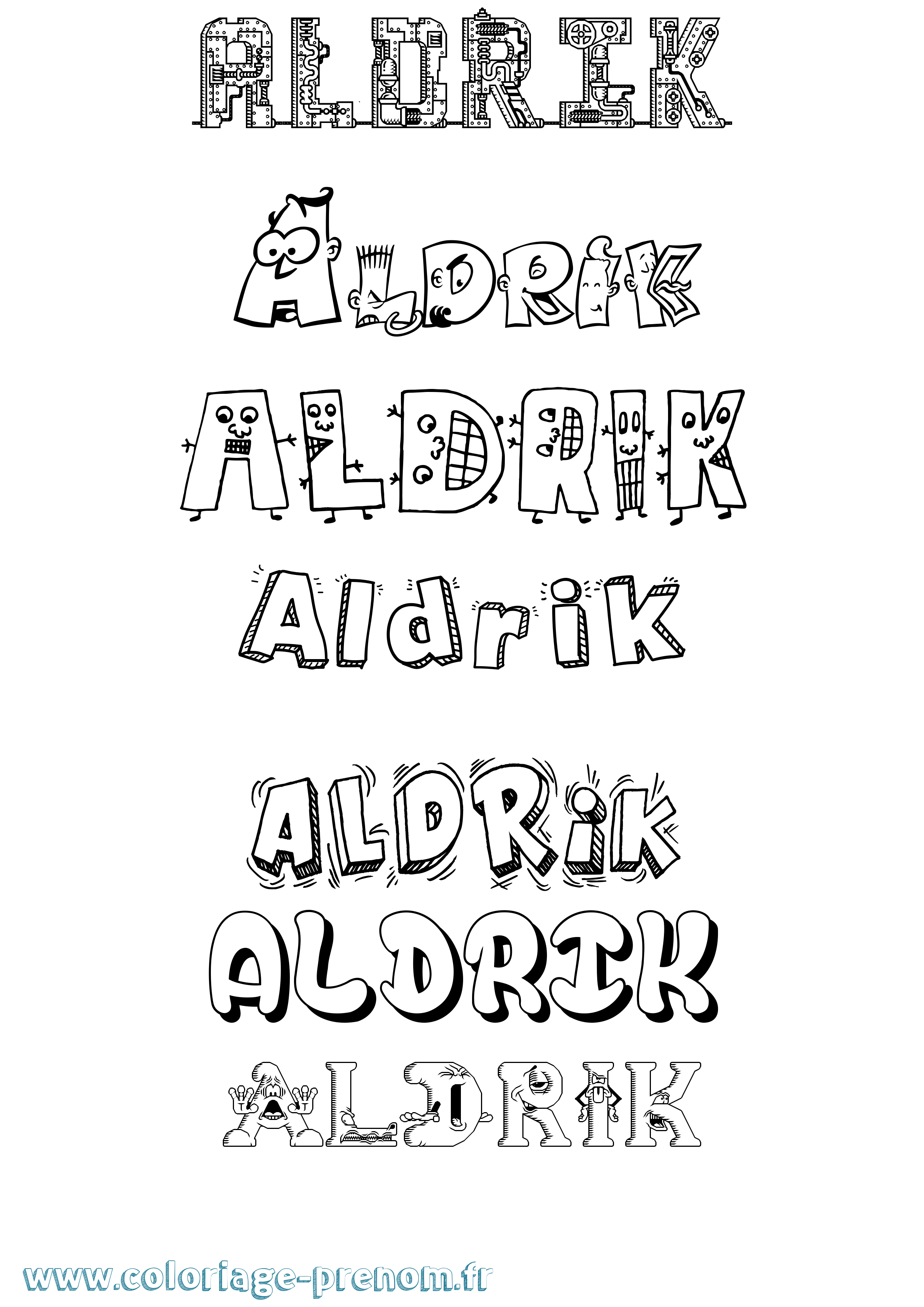 Coloriage Aldrik Fun Coloriage prénom Aldrik Fun