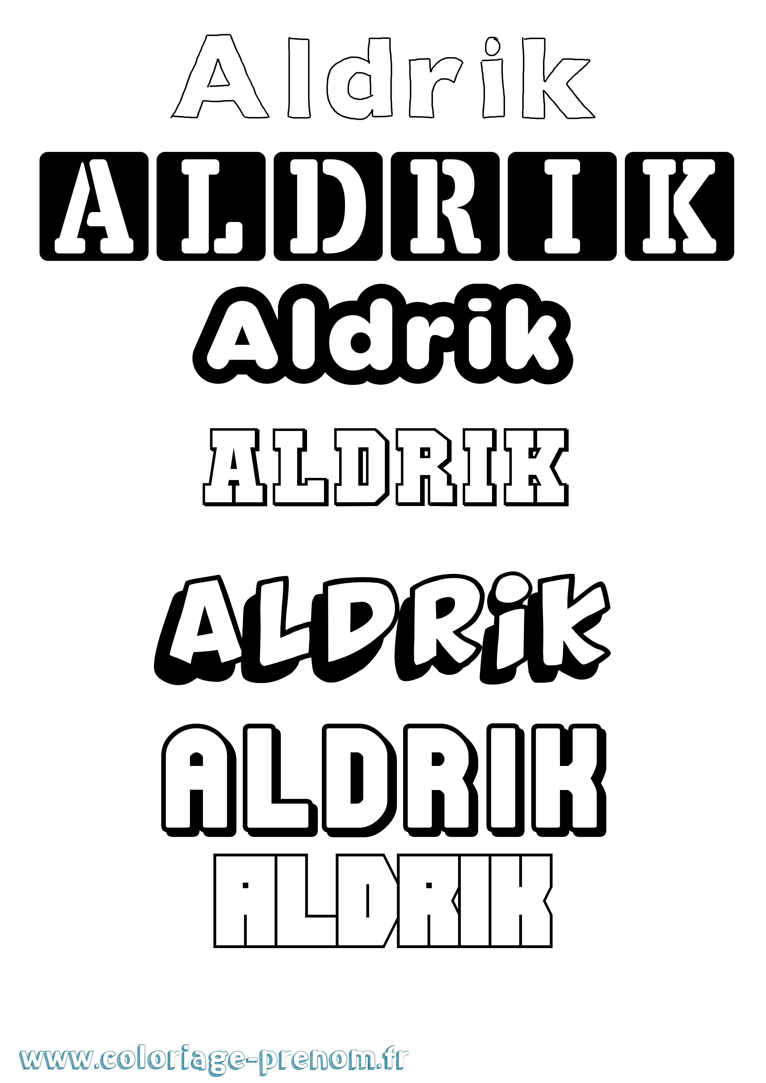 Coloriage Aldrik Simple Coloriage prénom Aldrik Simple