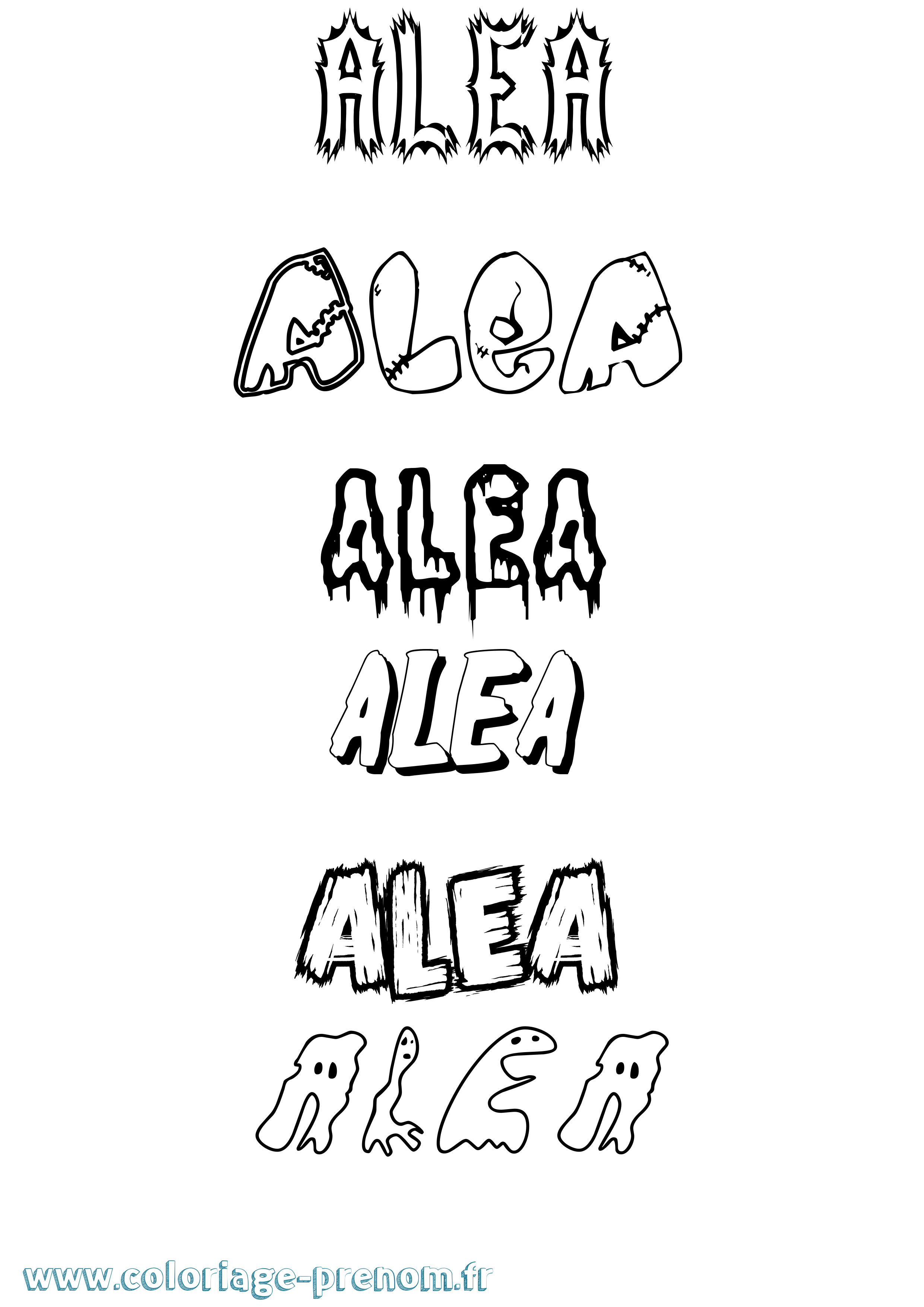 Coloriage Alea Frisson Coloriage prénom Alea Frisson